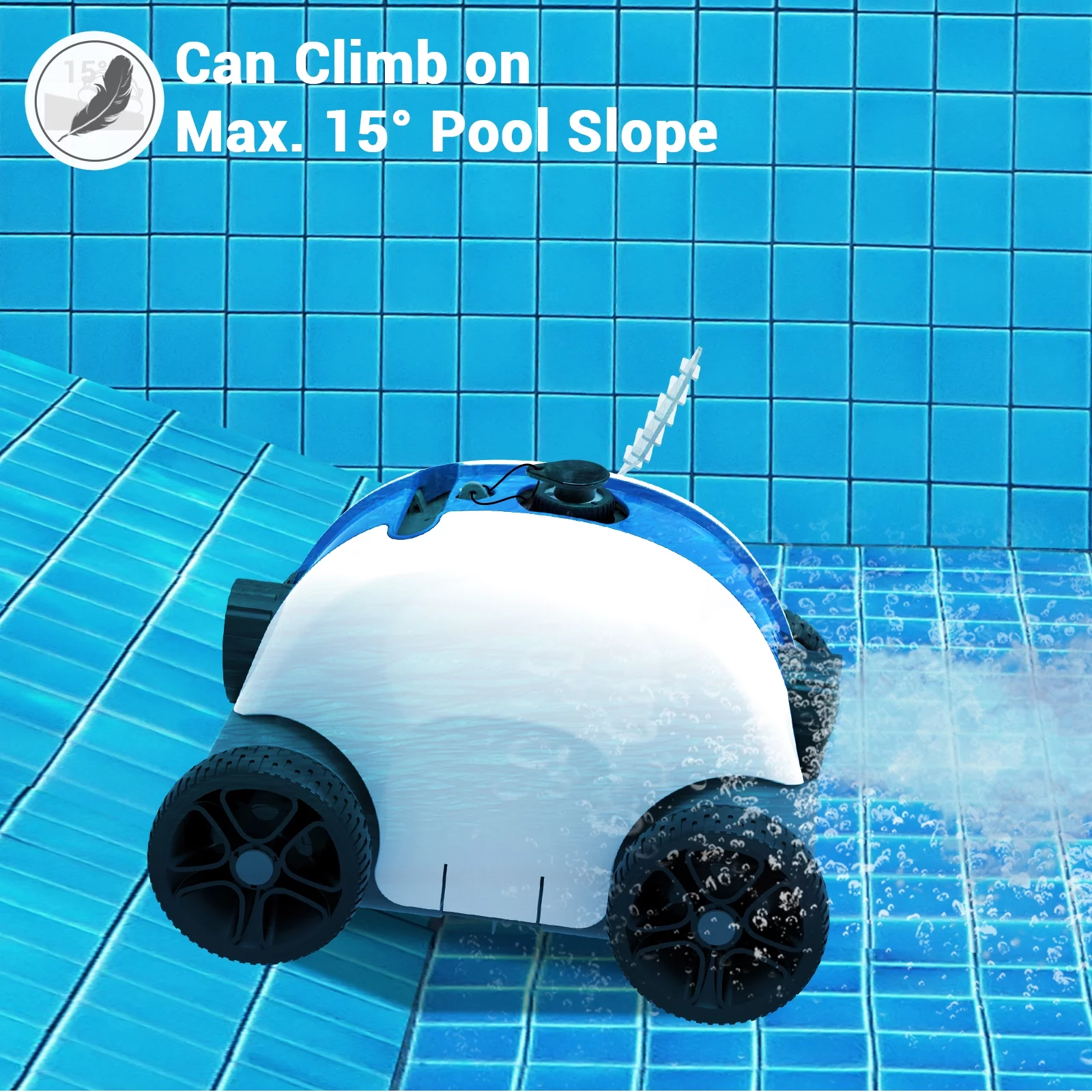 Paxcess Cordless Automatic Robotic Pool Cleaner for in-Ground and Above Ground Swimming Pool