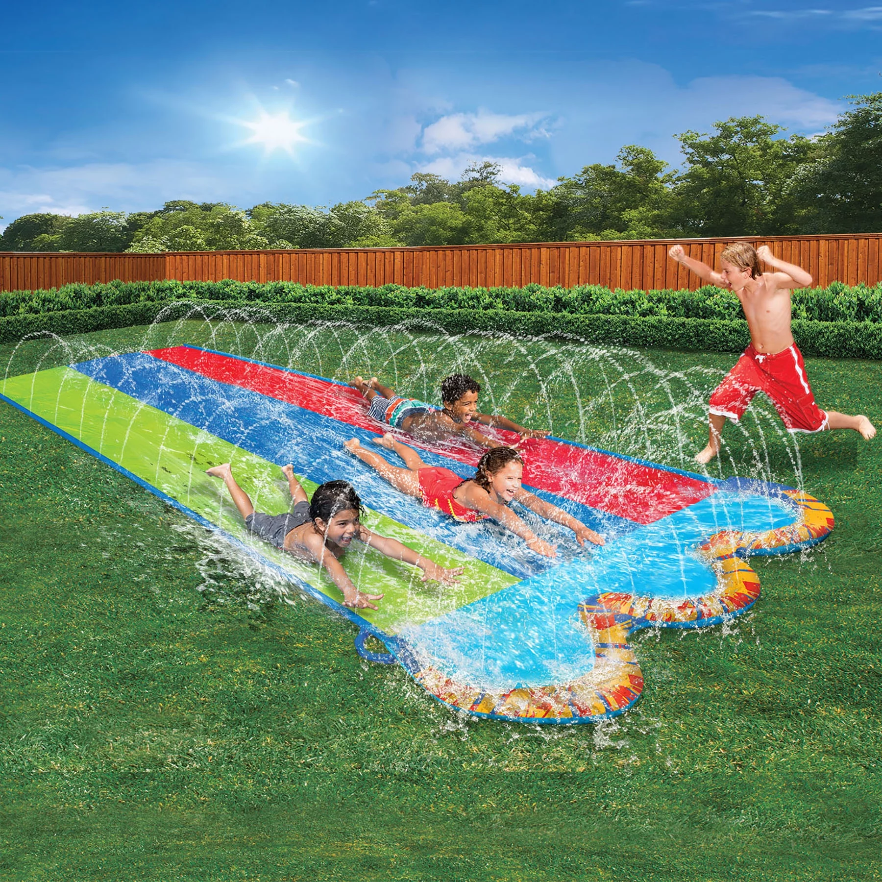 Banzai Kids Triple Racer Water Slide- 16 feet long