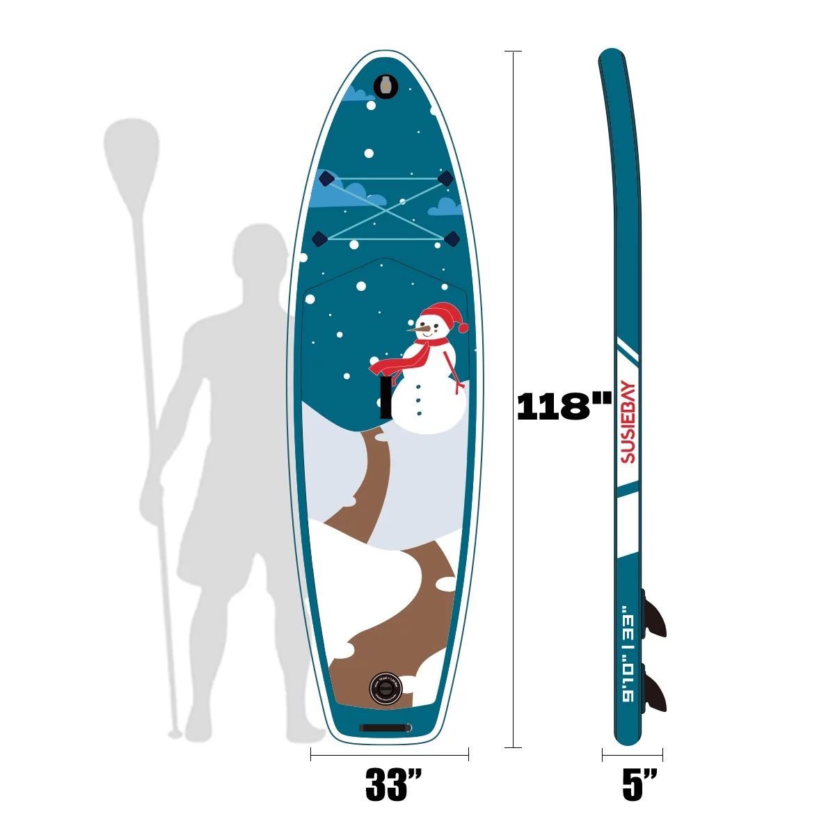 GUTALOR Inflatable Stand Up Paddle Board 9.9’x33″x5″ – Complete Set with Accessories for Water Sports