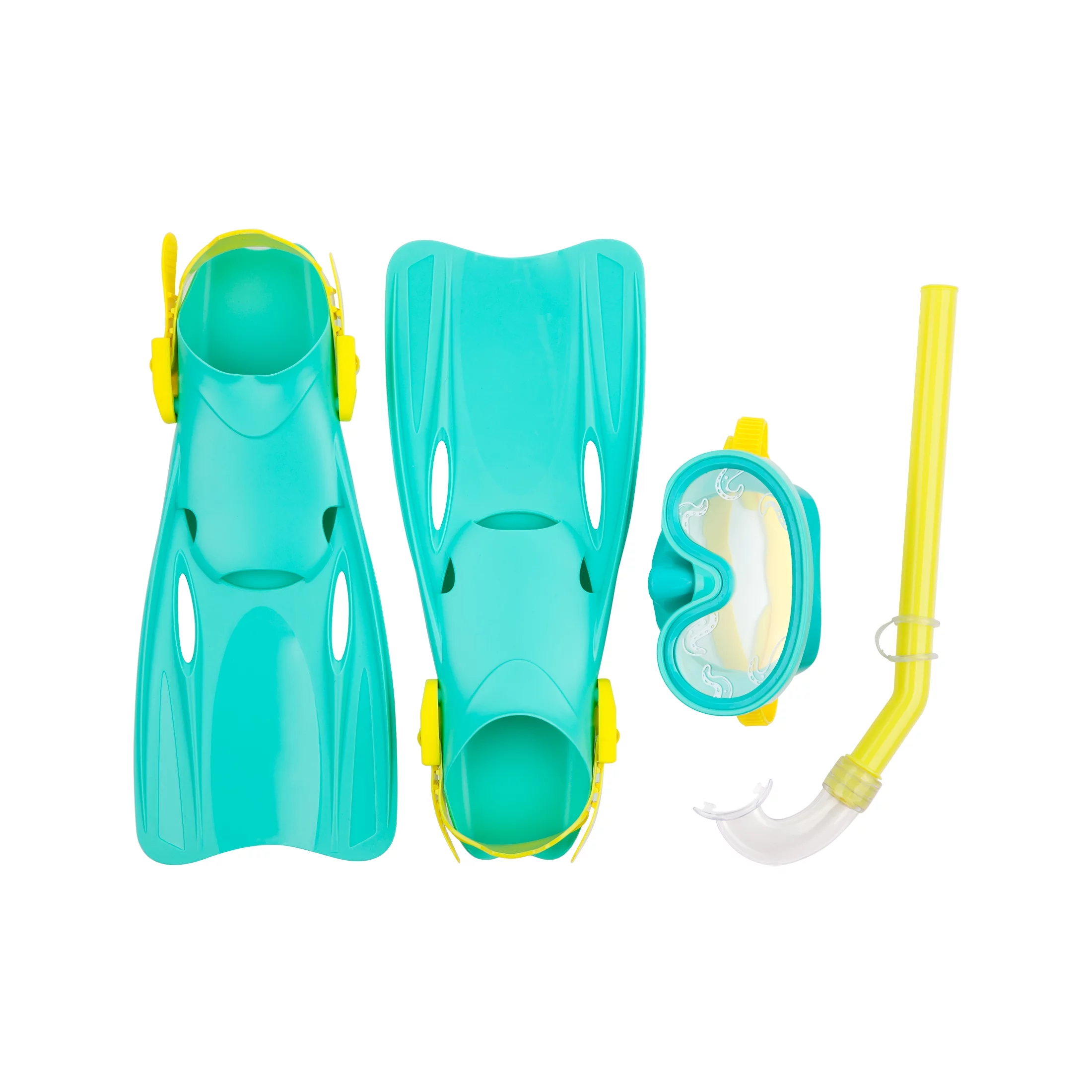 Coconut Grove by Sunnylife- Kids, Unisex Swim Snorkeling Set Octopus, Green- Goggles, Snorkel, Flippers & Carry Bag Included