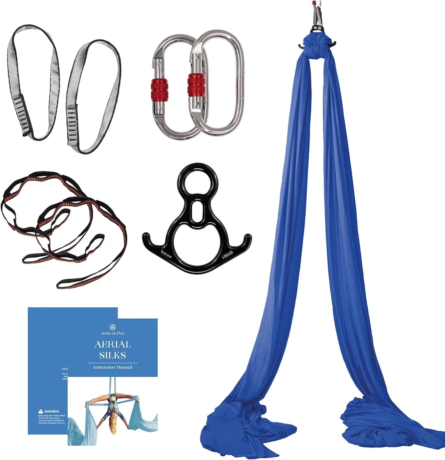 Aum Active Aerial Yoga Swing Silks & Silk Sling Set – Navy, 9yd