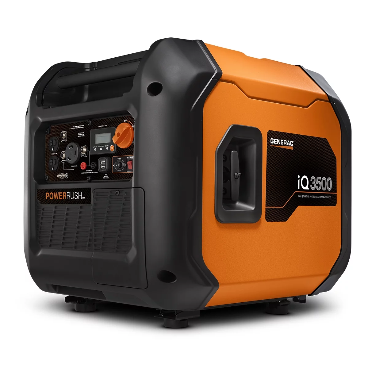 Generac IQ3500 3,500-Watt Ultra-Quiet Electric Start Portable Inverter Generator with PowerRush Advanced Technology, 50 State/CSA