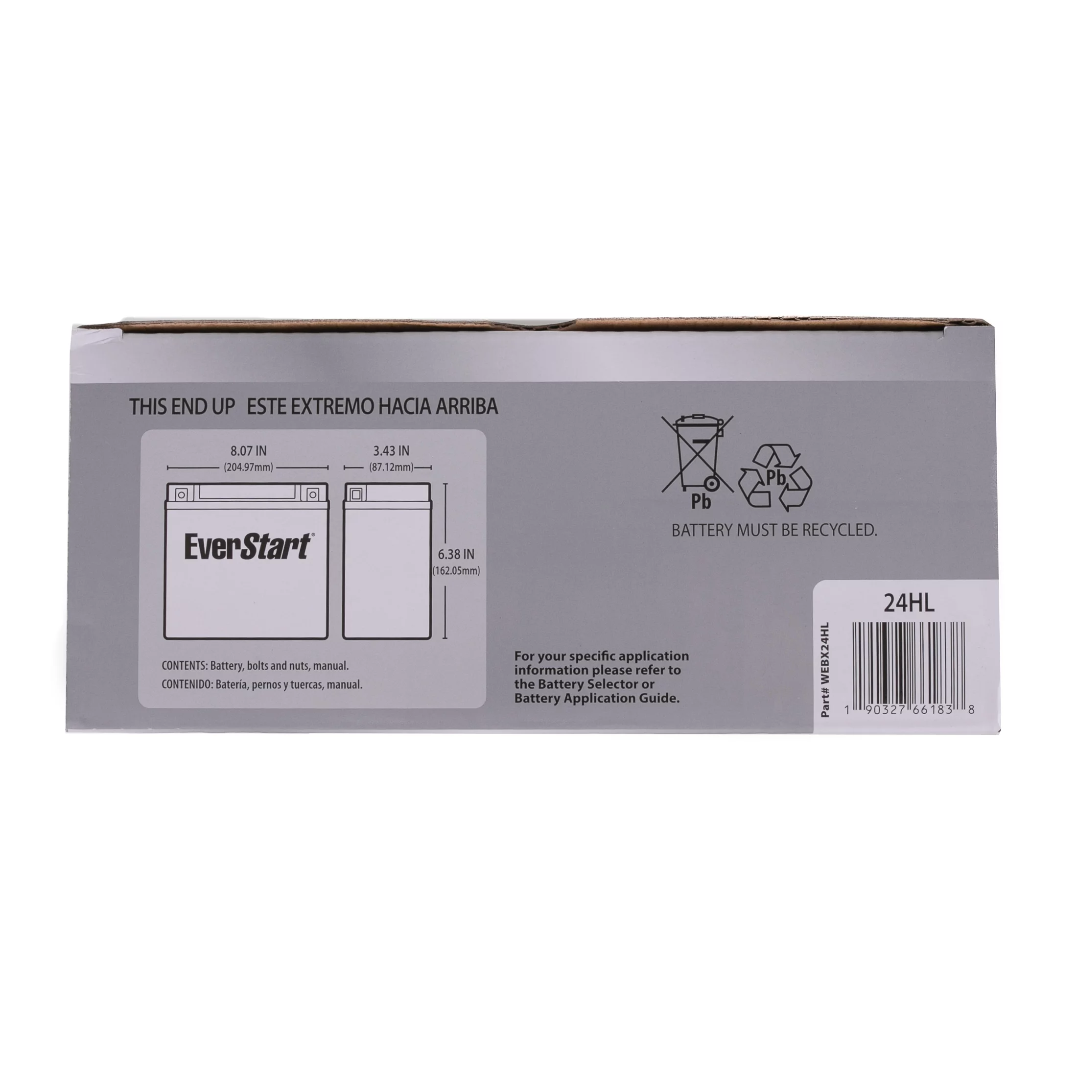 EverStart EBX24HL AGM Factory Activated PowerSport 12 Volt Battery