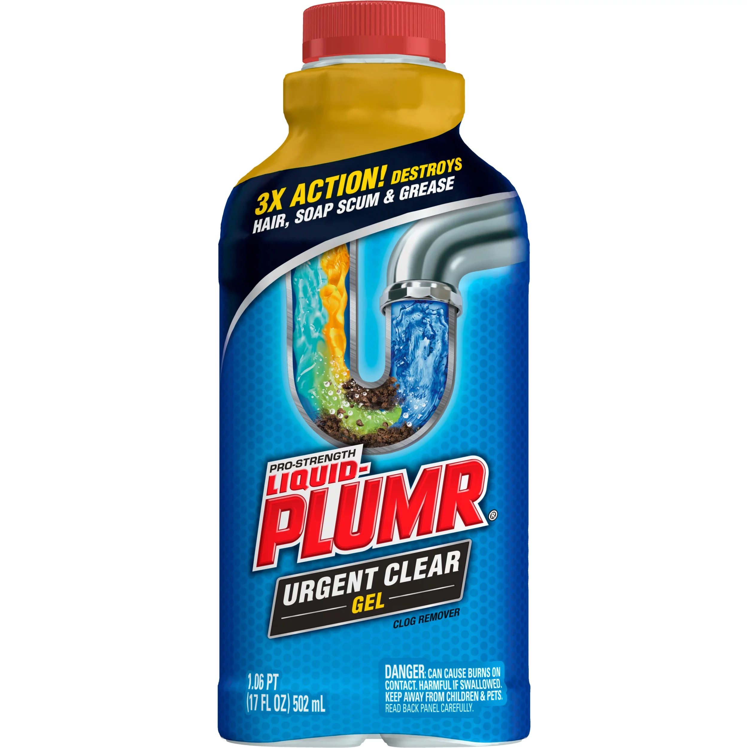 Liquid-Plumr Drain Clog Remover Gel, Urgent Clear, 17 fl oz