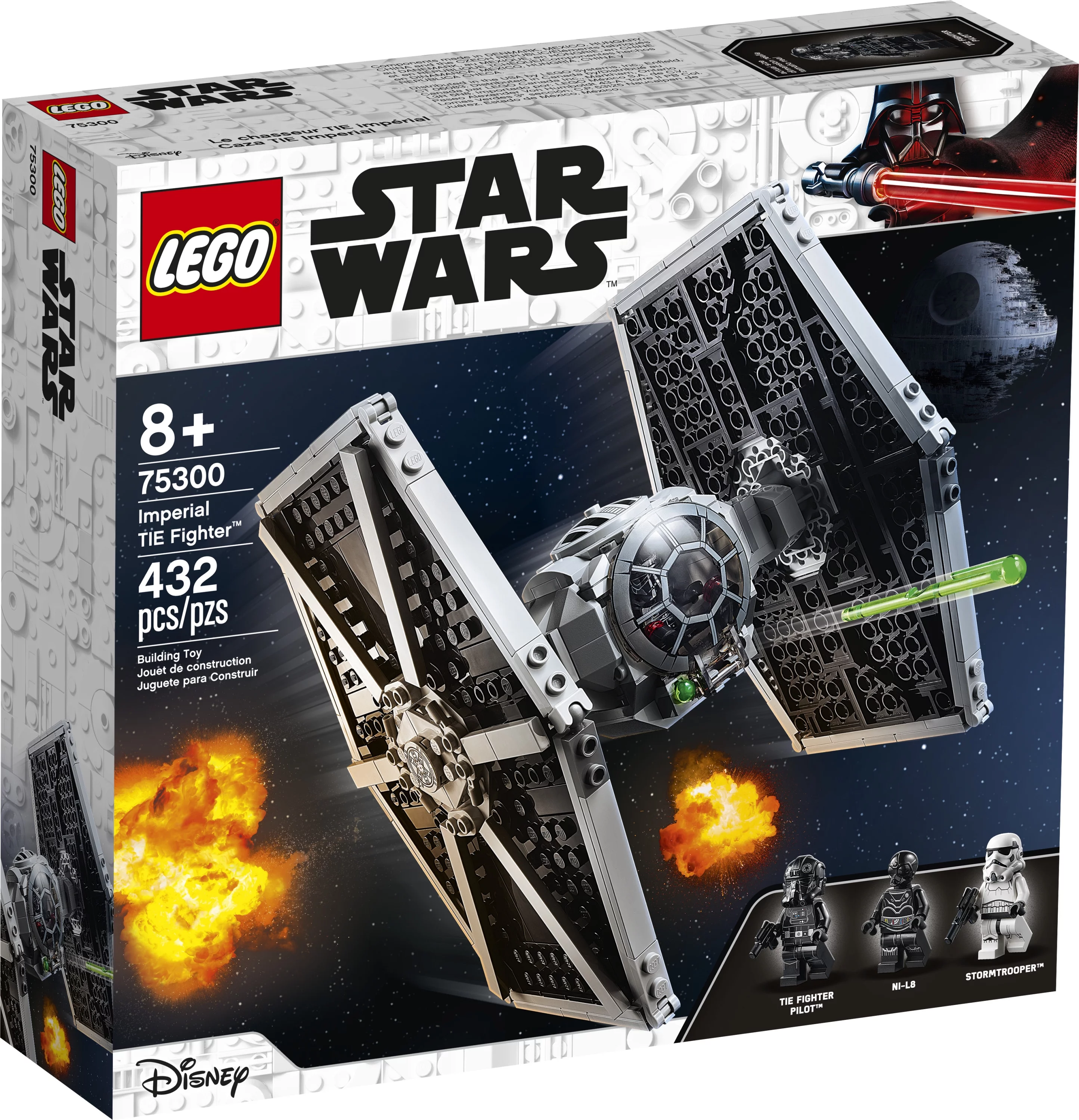 LEGO Star Wars Imperial TIE Fighter 75300, with Stormtrooper and TIE Fighter Pilot Minifigure