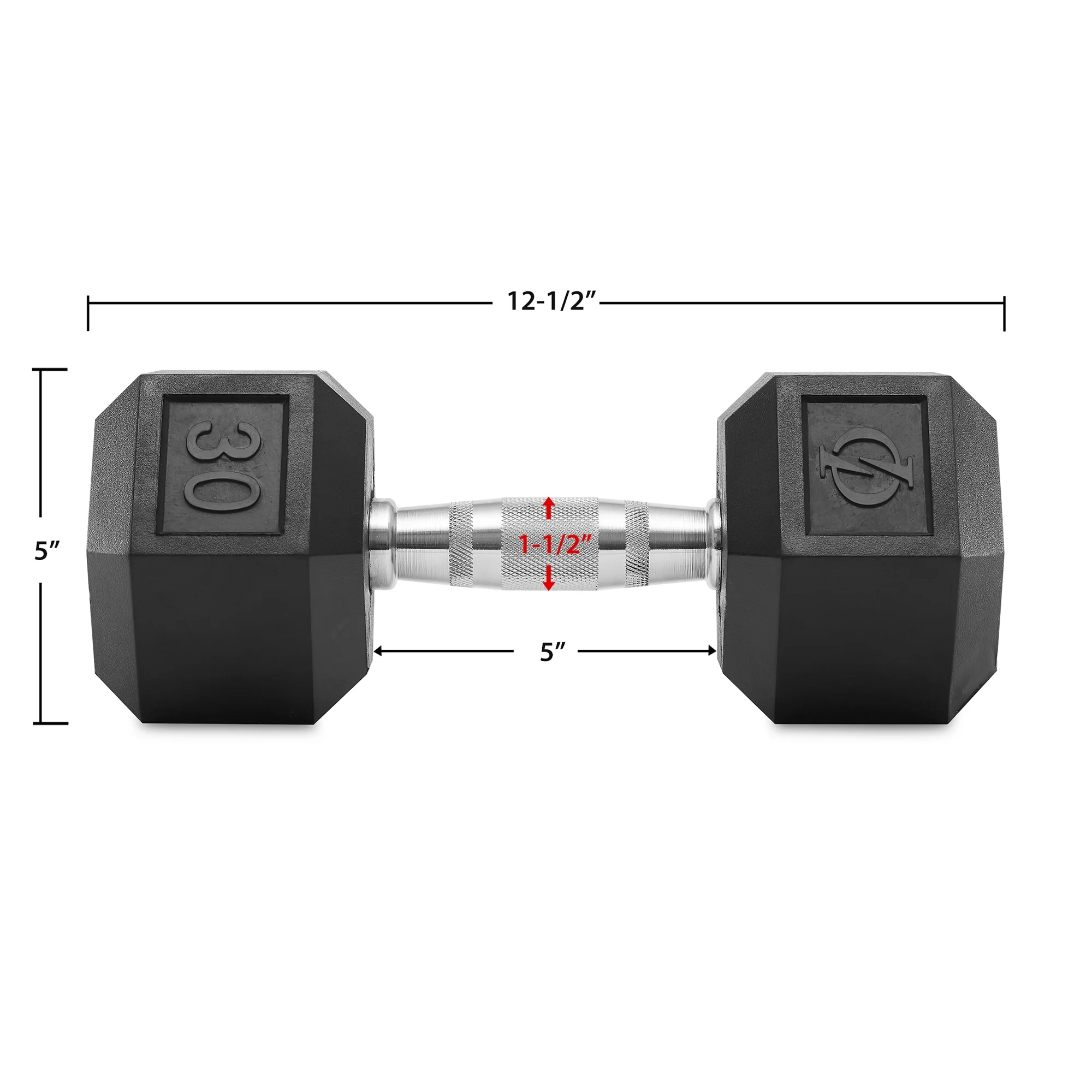 Philosophy Gym Rubber Coated Hex Dumbbell Hand Weight, 45 lbs