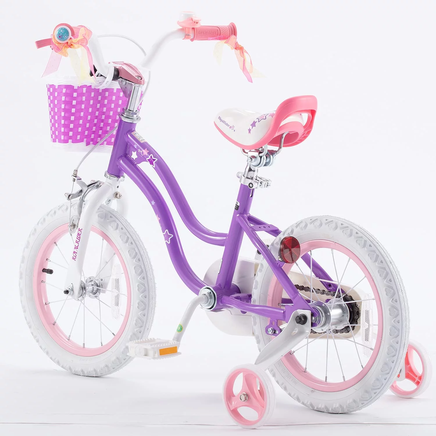 Royalbaby Girls Kids Bike Star Girl 12 In Bicycle Basket Training Wheels Blue Child’s Cycle