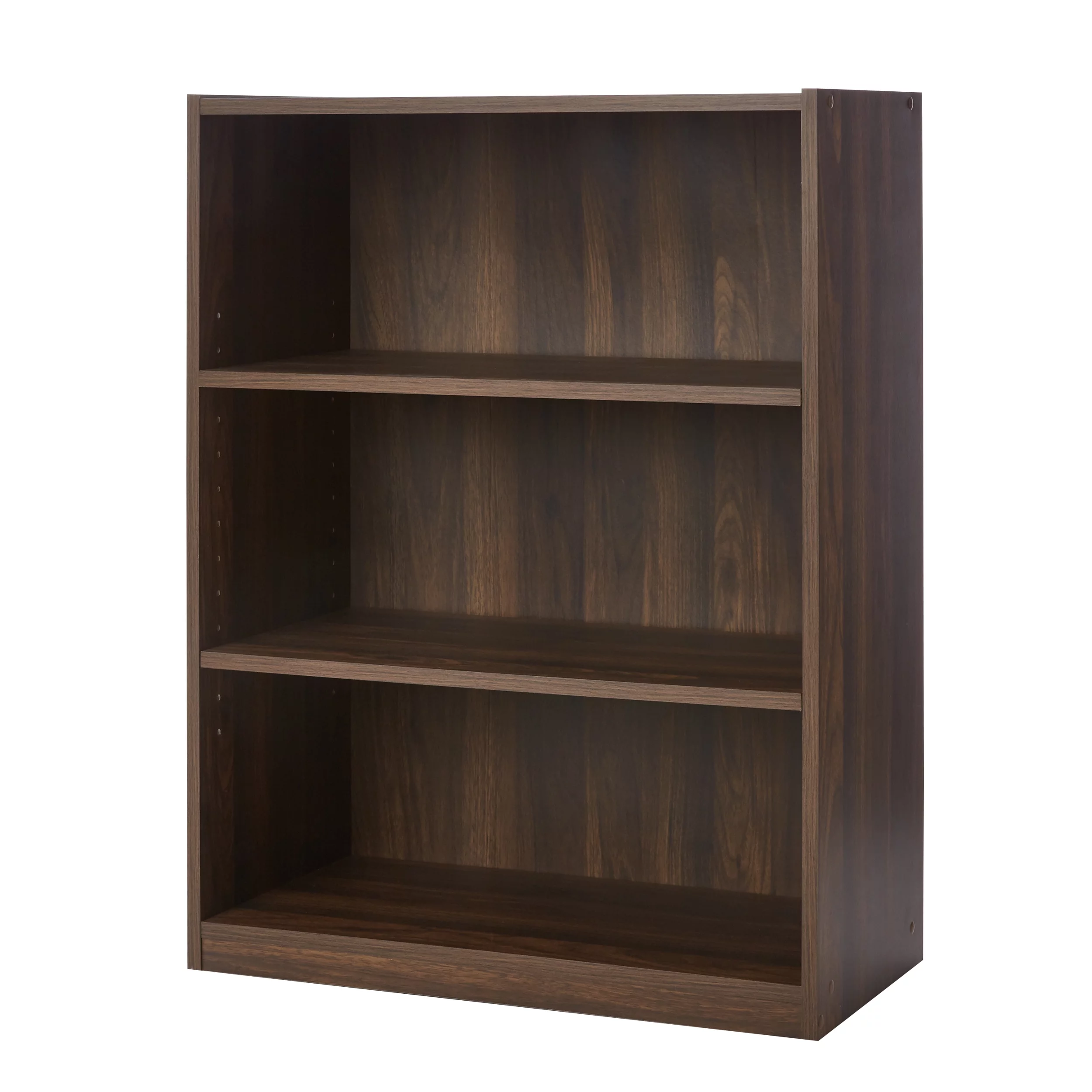 Mainstays 3-Shelf Bookcase with Adjustable Shelves, Canyon Walnut