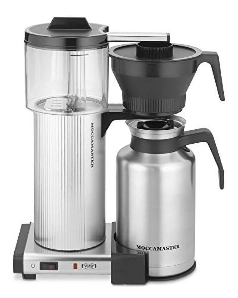 Moccamaster CDT Manual-Adjust Drip-Stop Coffee Maker (60 oz Thermal Carafe) | Brushed Silver