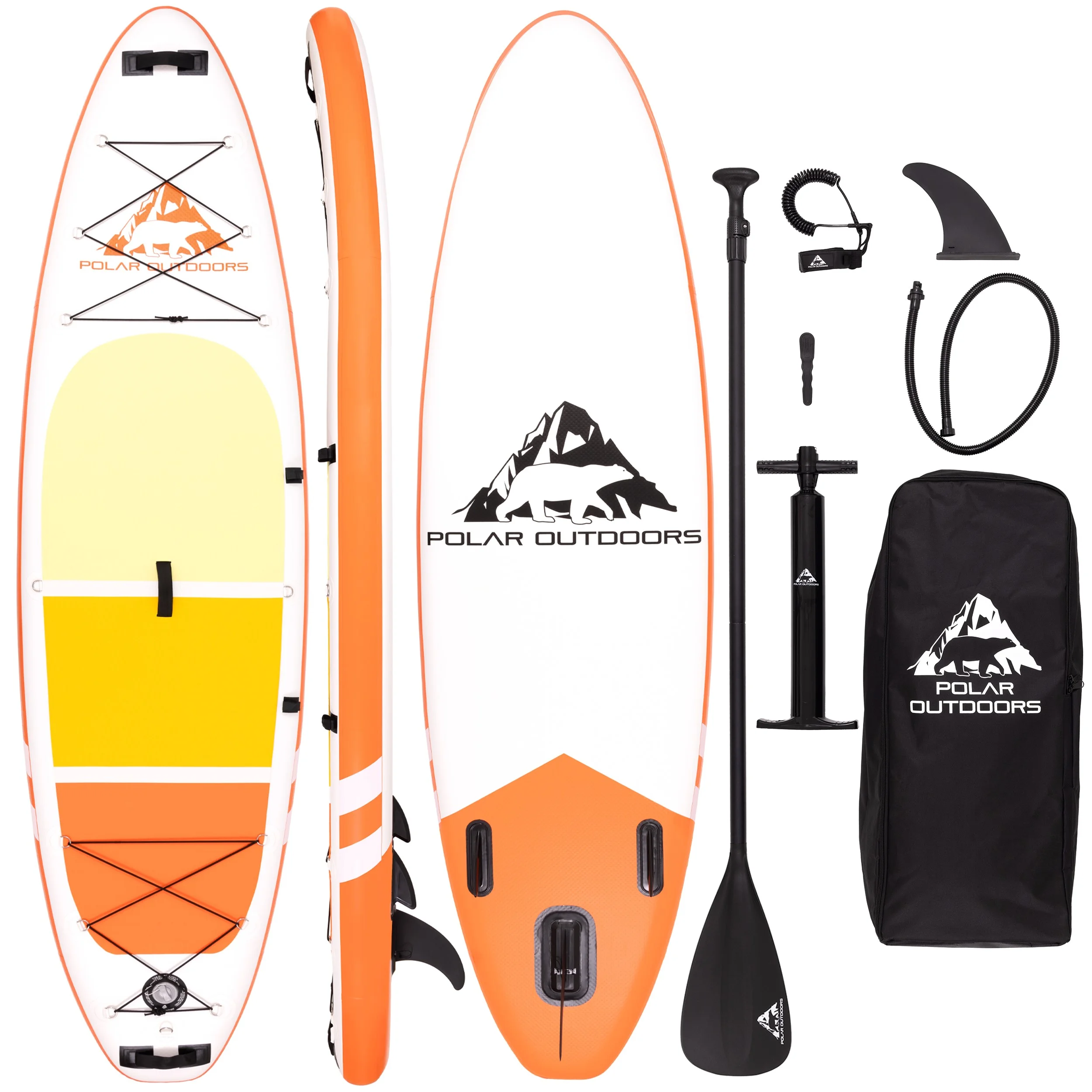 Polar Outdoors Inflatable Stand Up Paddle Boards By Roc Paddle Boards with Premium SUP Paddle Board Accessories, Wide Stable Design, Non-Slip Comfort Deck for Youth & Adults