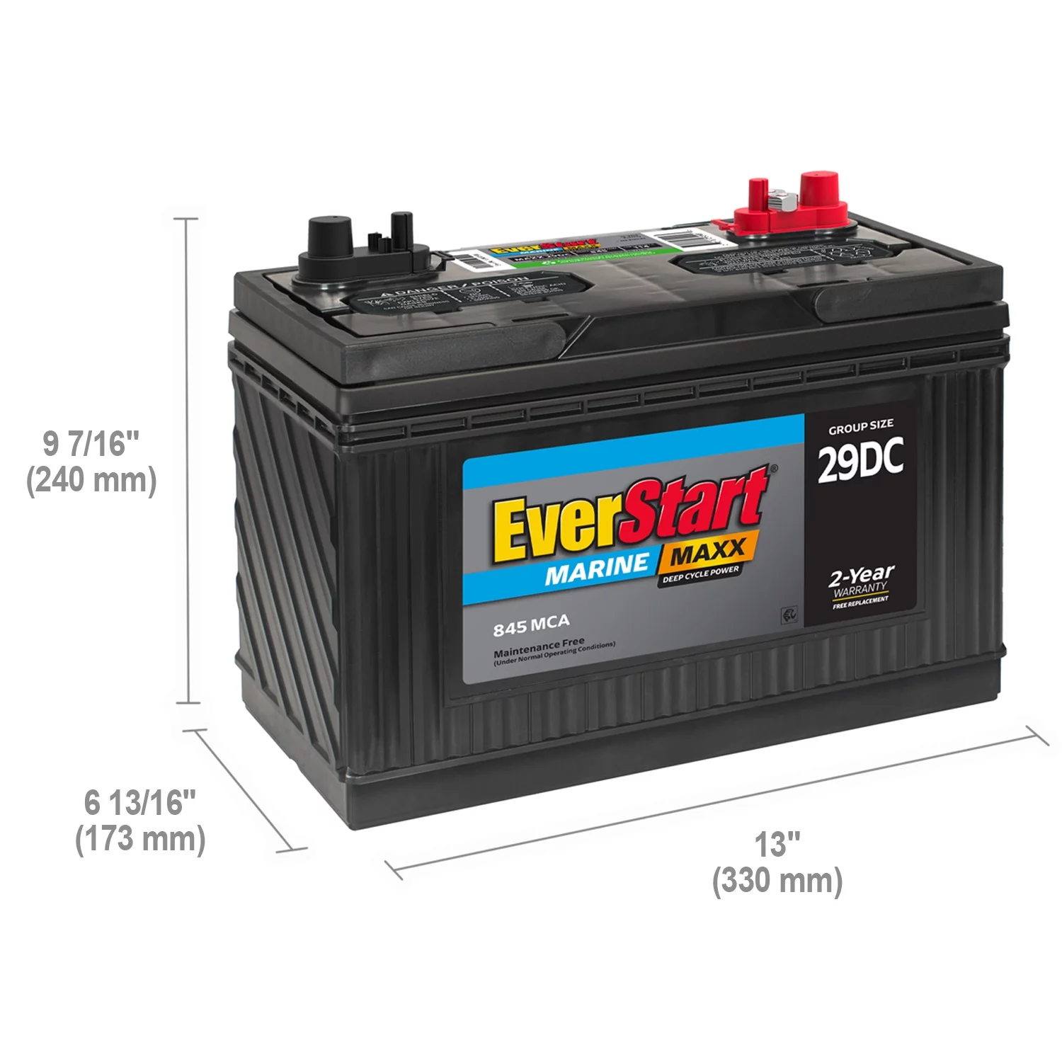 EverStart Maxx Marine Battery, Group Size 29DC 12 Volt, 845 CCA