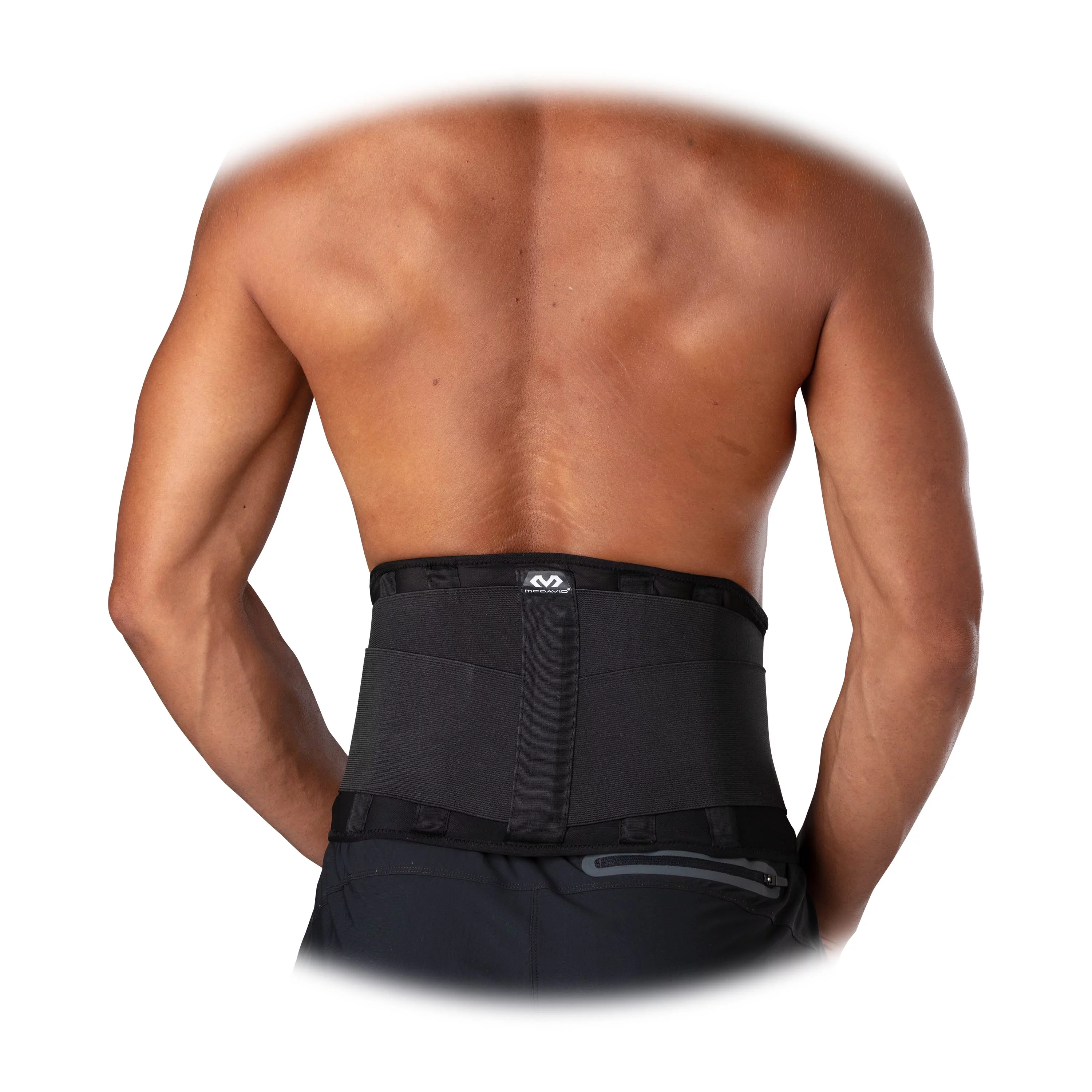 McDavid Sport Lower Back Pain Relief Lightweight Stability and Support Black Back Support, Large/Extra-Large