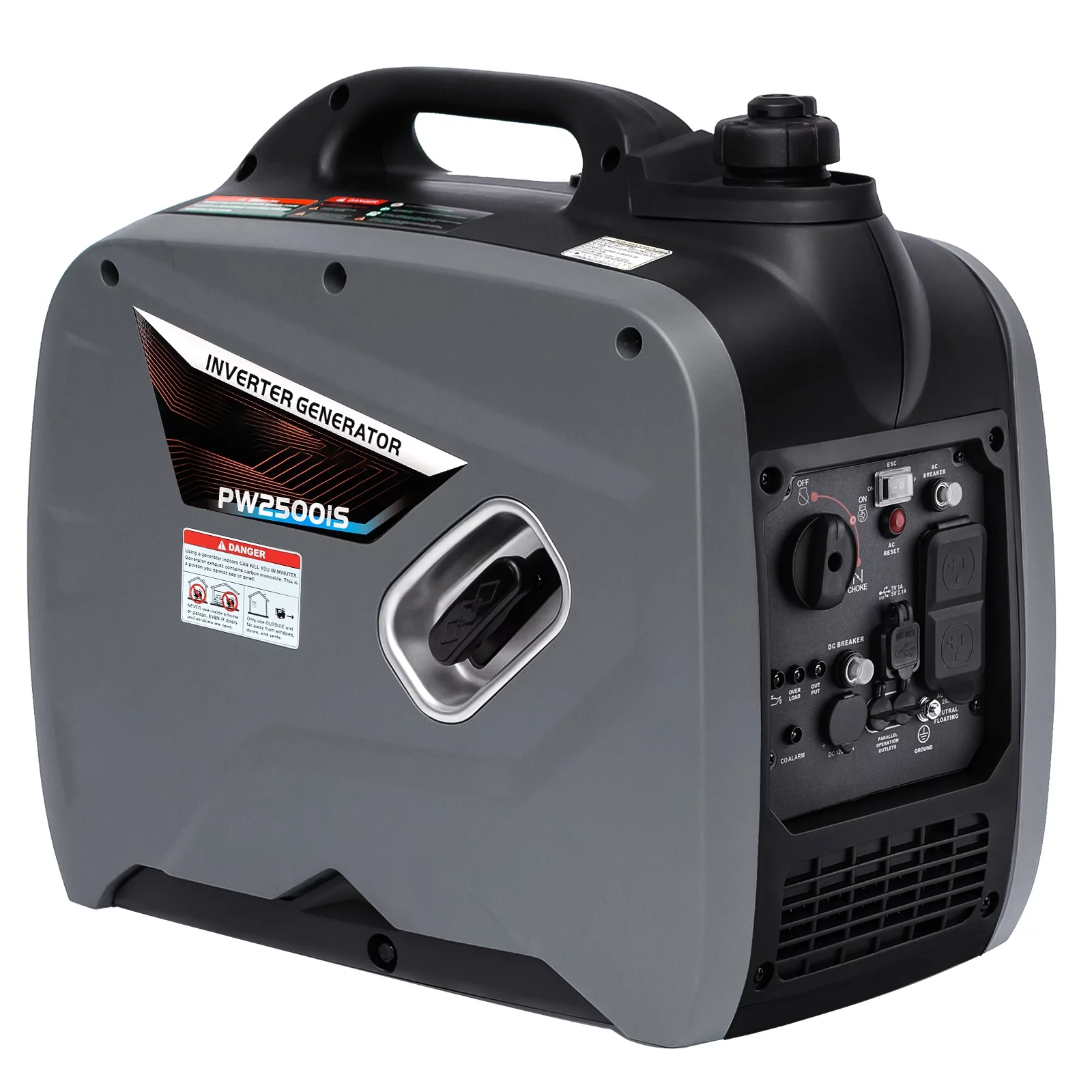 Portable 2000W Inverter Generator Super Quiet, Meet EPA Compliant, Ultra Quiet Gas Engine, Ultra Lightweight, Intelligent Speed Control System