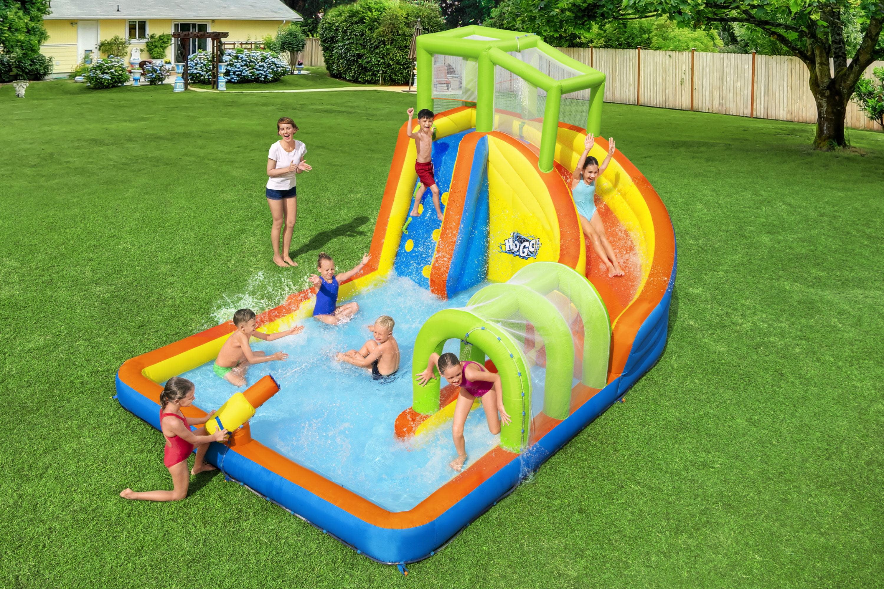 H2OGO! Cascade Cove Kids Inflatable Water Park 16′ 3″ Long