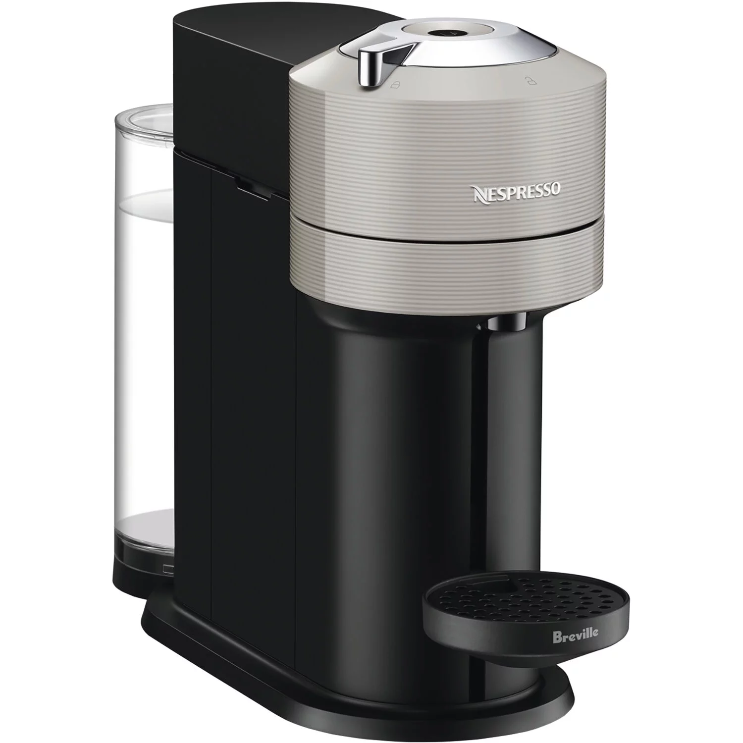 Breville Vertuo Next Coffee and Espresso Maker in Light Gray plus Aeroccino3 Milk Frother in Black