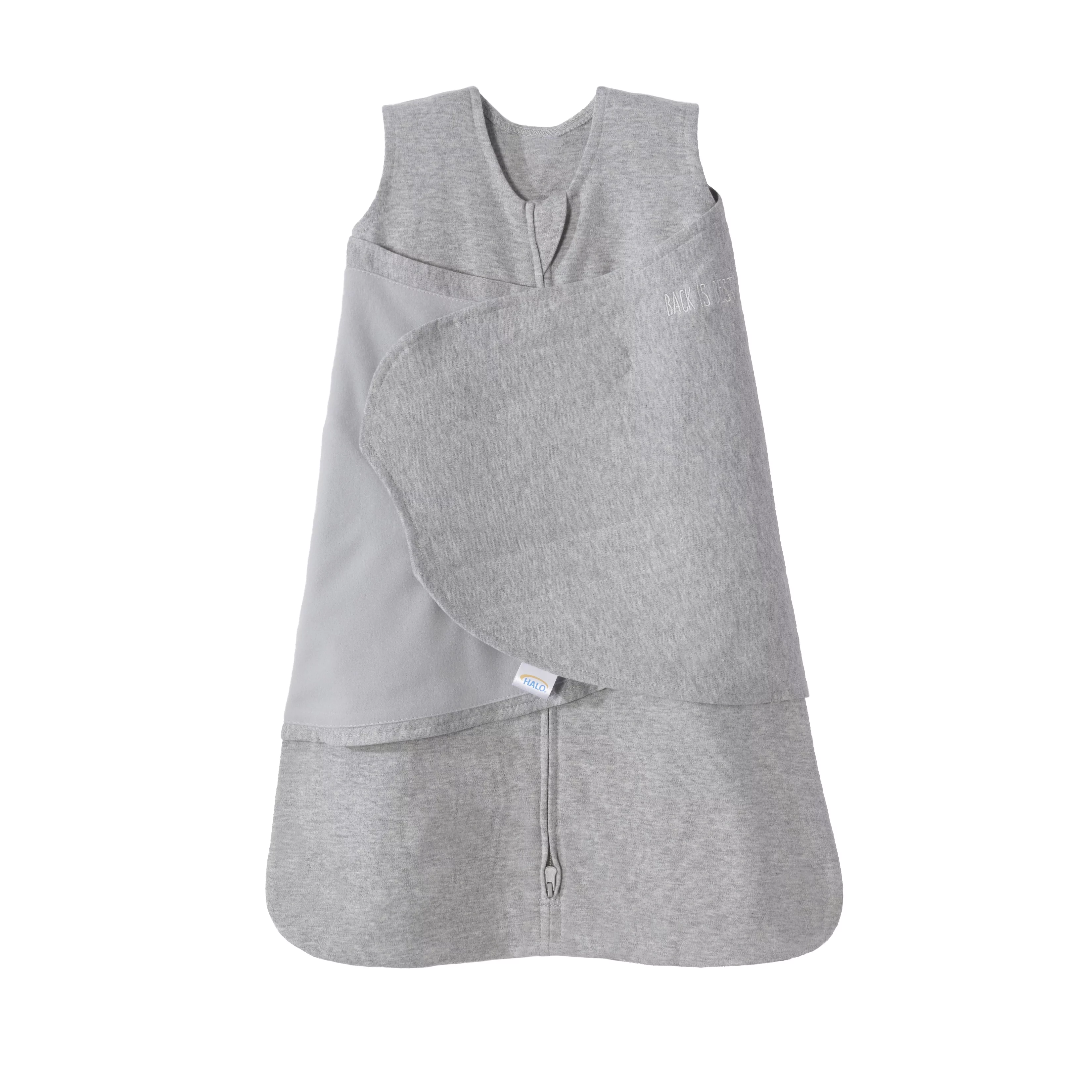 Halo Sleepsack Swaddle, 100% Cotton, Heather Gray, Newborn, Unisex, 0-3 Months