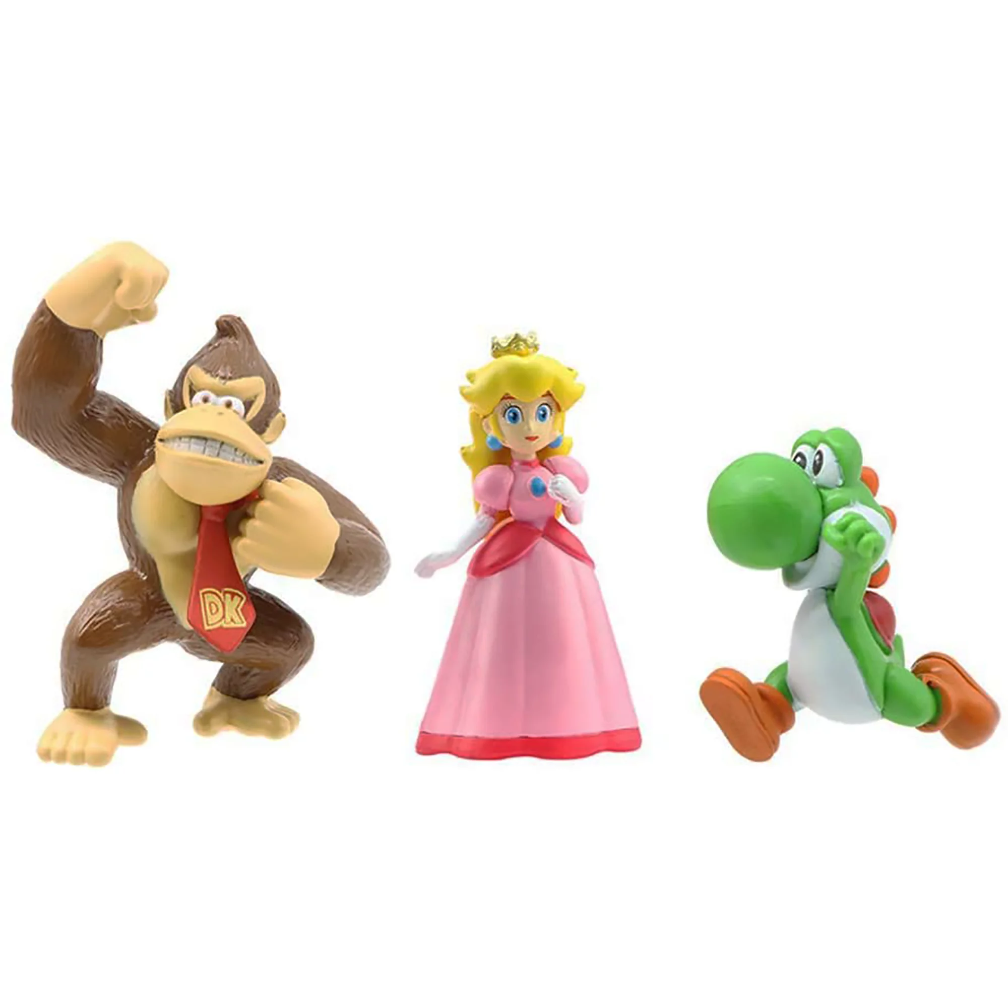 SeekFunning 6 pcs/set Super Mario Action Mini Figure Yoshi Peach Princess Luigi Toad, Birthday,Party Supplies