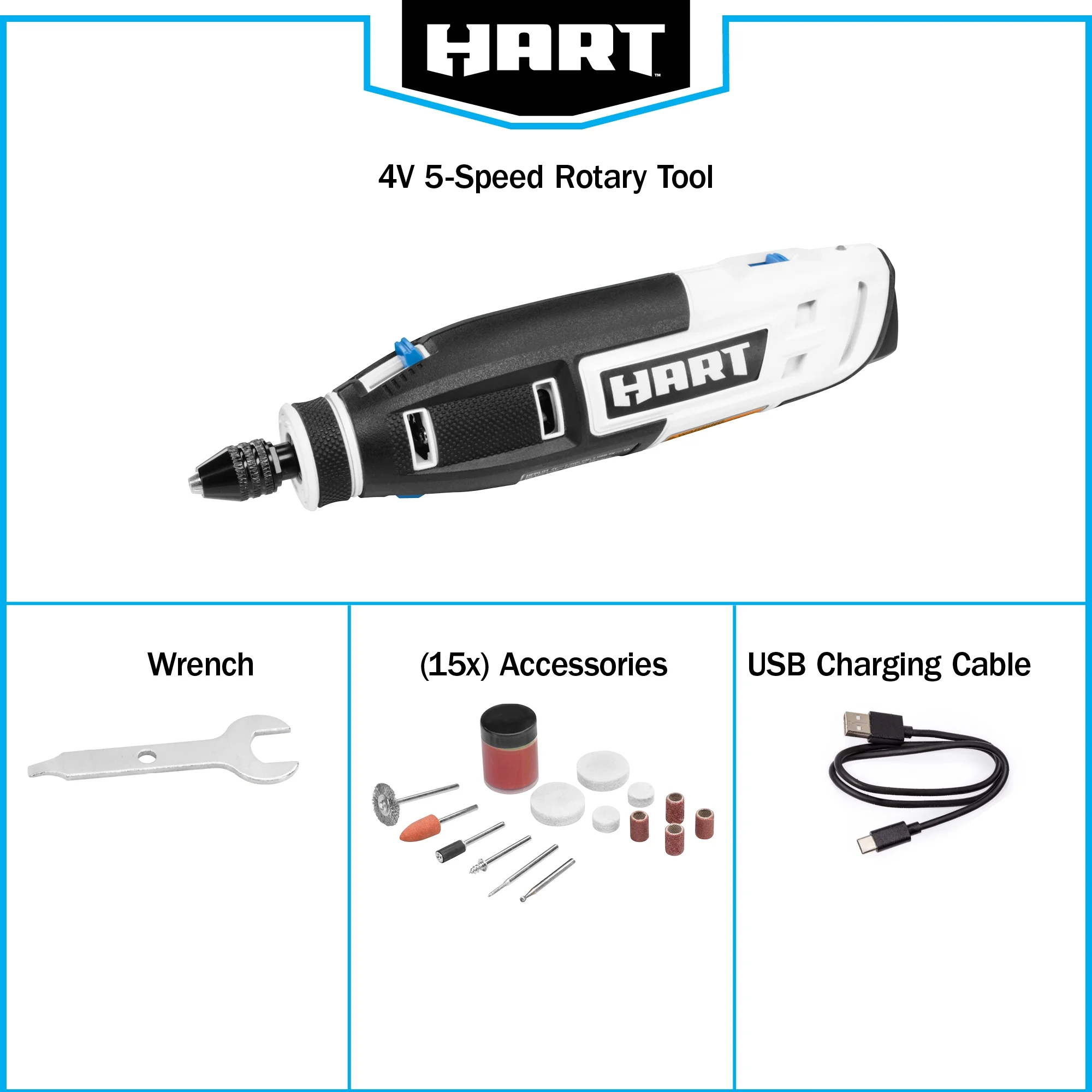 HART 4-Volt Rotary Tool Kit with Accessories