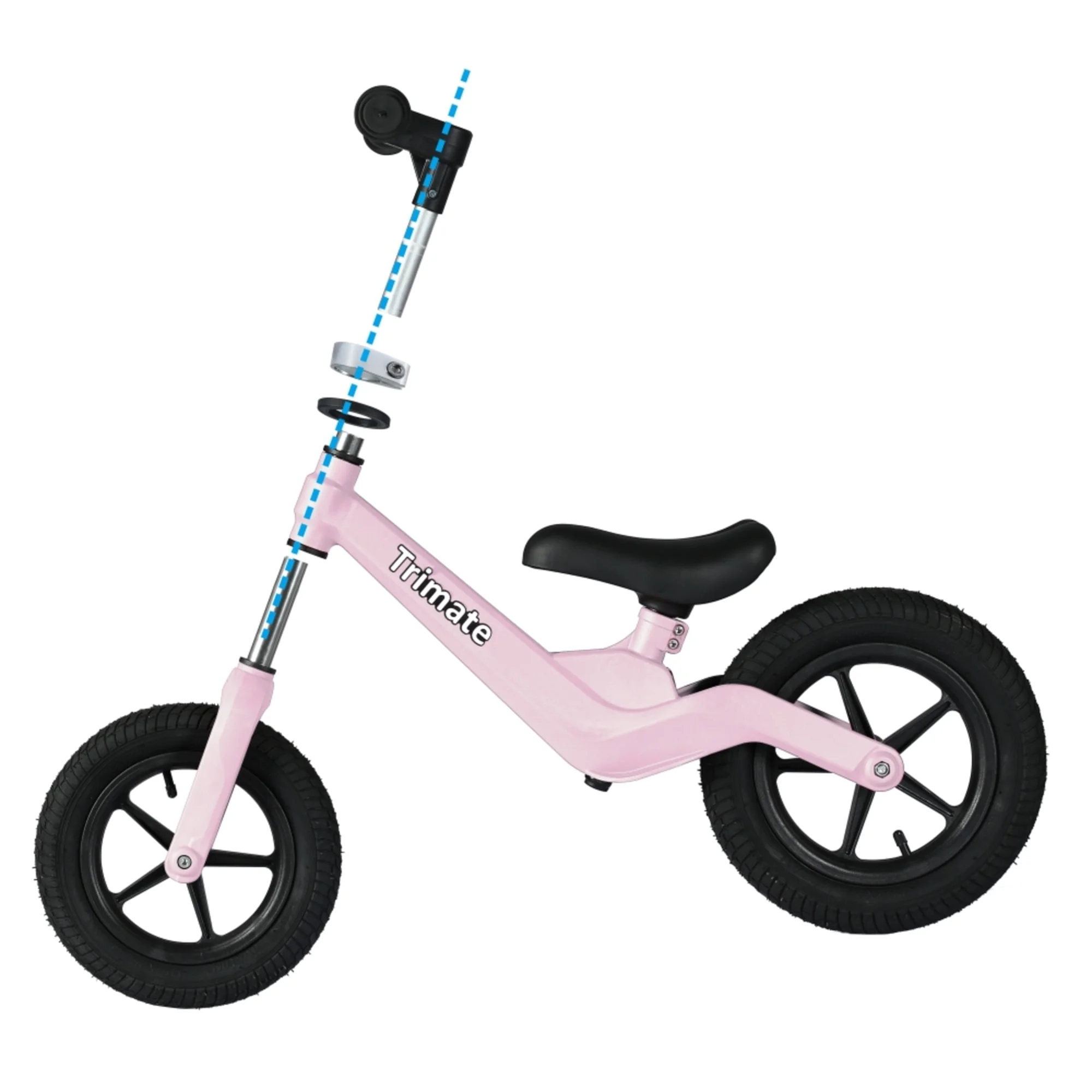 Trimate Toddler Balance Bike, Pink – No Pedal Sport Bike for 3-5 Year Olds, 12″ Inflated Tire, Perfect Gift for Boys and Girls with Inseam 16″ – 21″