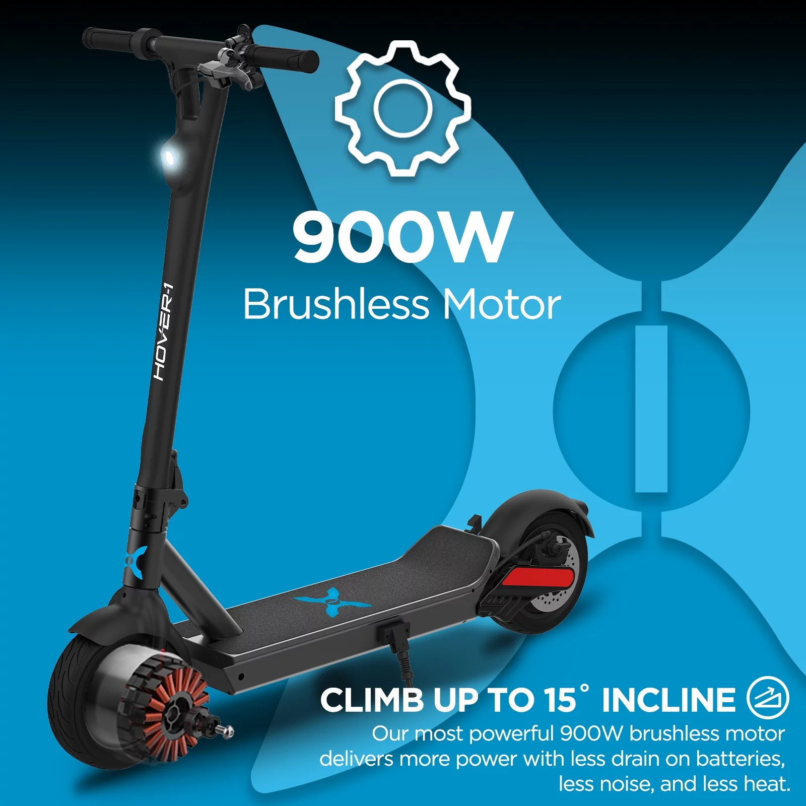 Hover-1 Renegade Black Electric Scooter, 18 MPH Max Speed, 264 lbs Max Weight, UL 2272 Certified