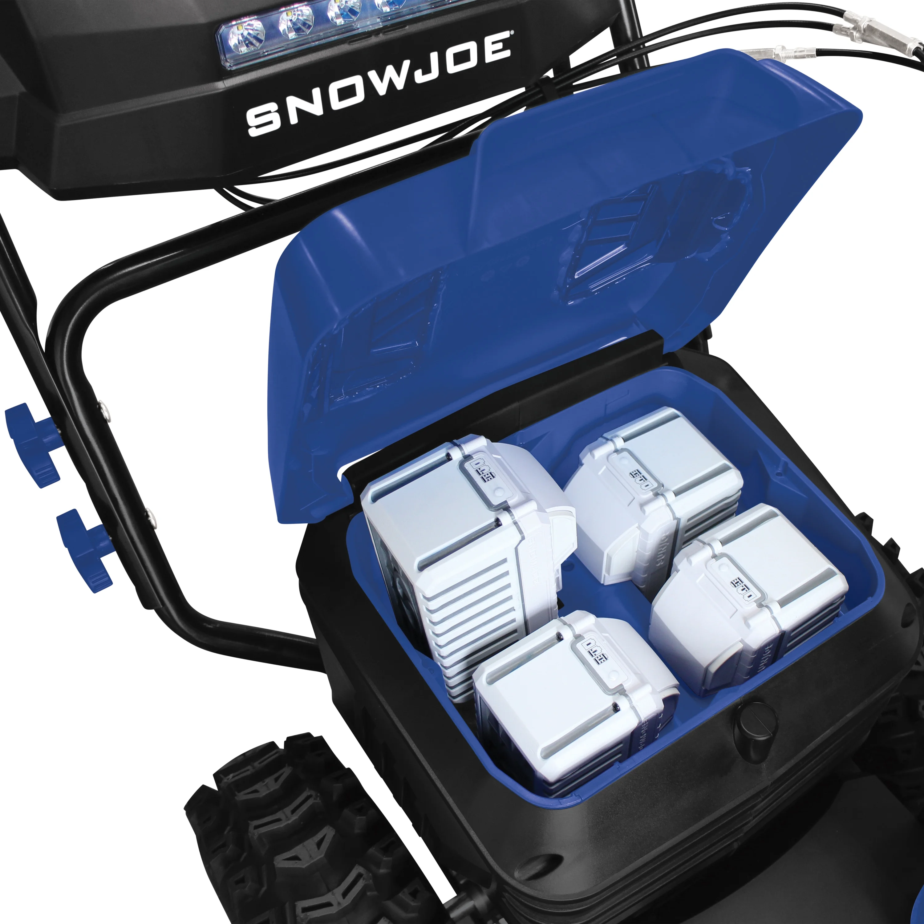 Snow Joe 96V 24″ Cordless Self-Propelled Dual-Stage Snow Blower, 4 x 12-Ah Batteries & 2 x Chargers