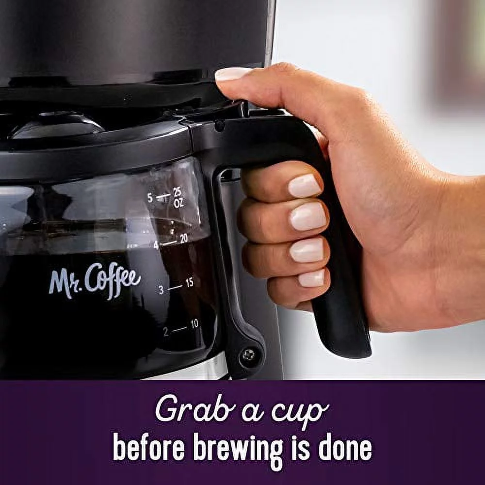 Mr. Coffee 5-Cup Mini Brew Switch Coffee Maker, Black