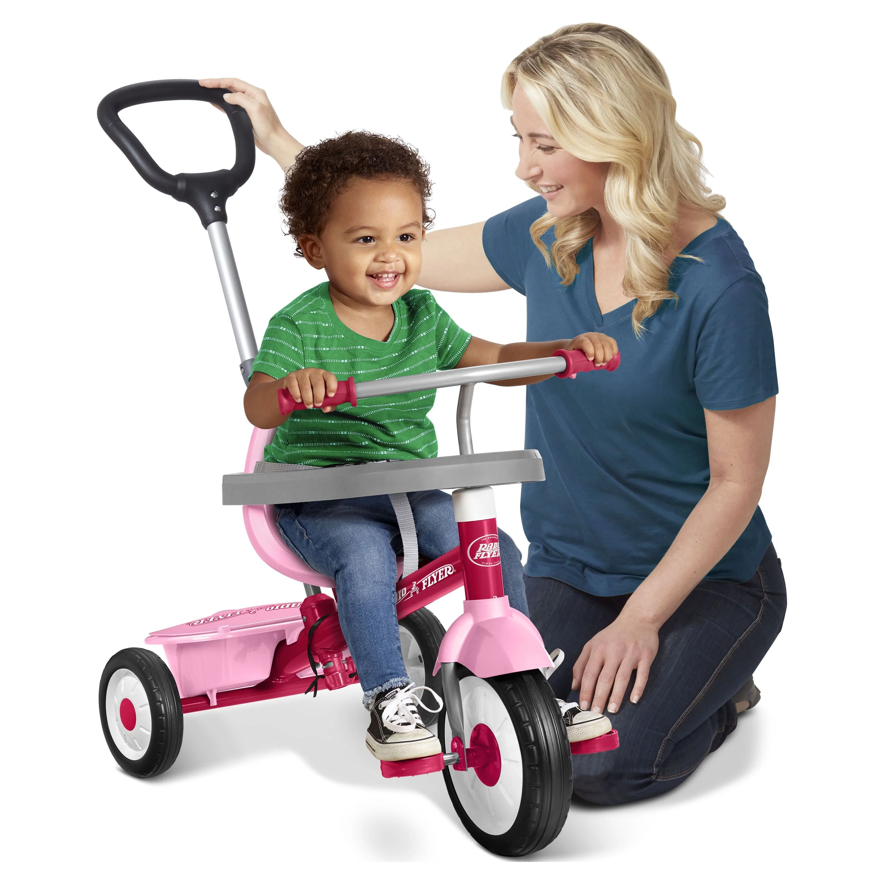 Radio Flyer, 3-in-1 Stroll ‘N Trike, 3 Stages Grows with Child, Pink Tricycle