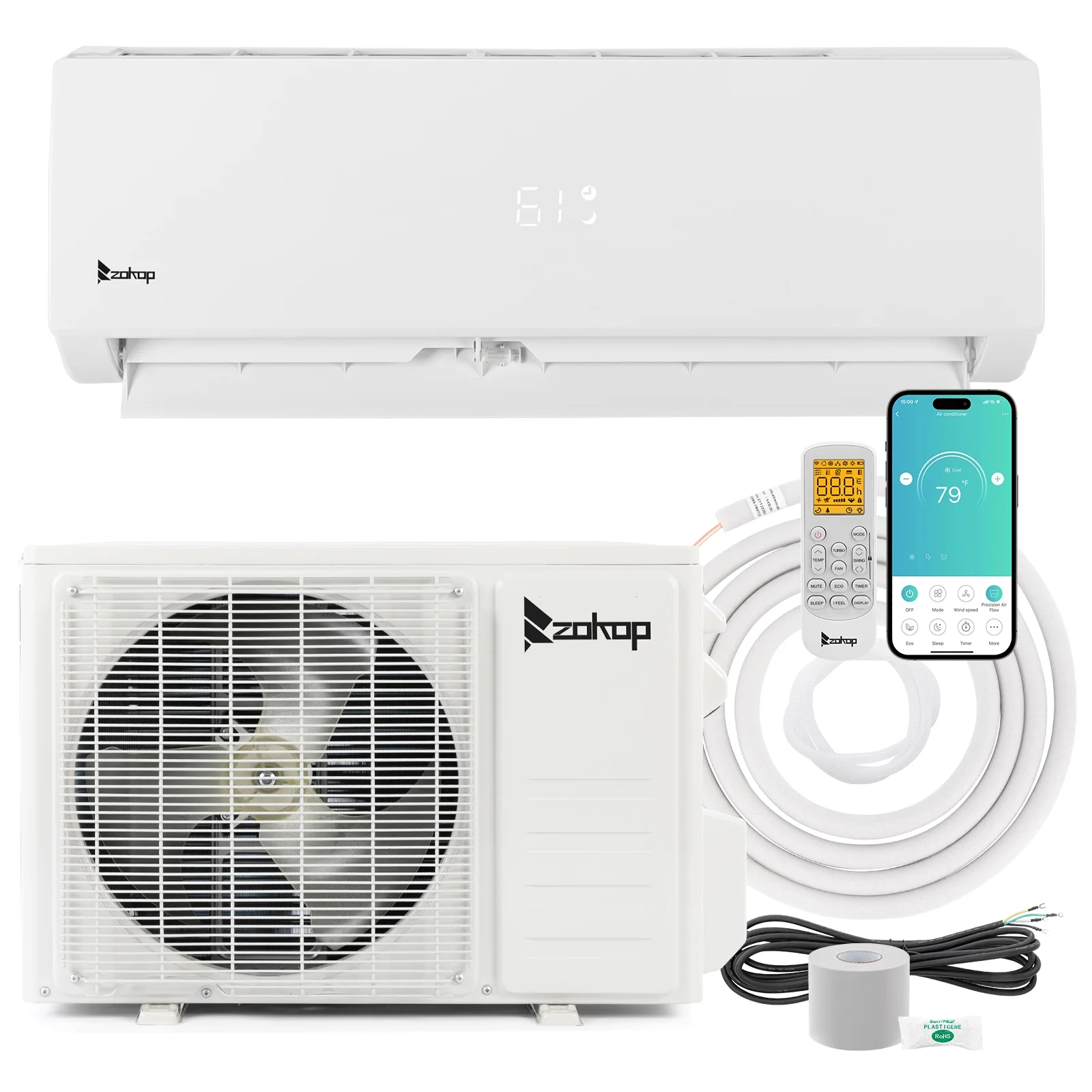 Ktaxon 9000 BTU Wifi Enabled 19 Seer Mini Split Air Conditioner & Heater  AC 115V