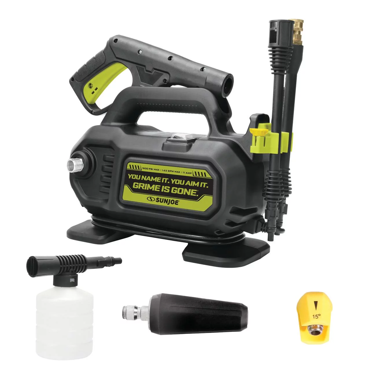 Sun Joe Electric Pressure Washer W/ Foam Cannon, Attachments, & All-Purpose Concentrate Cleaner Trio