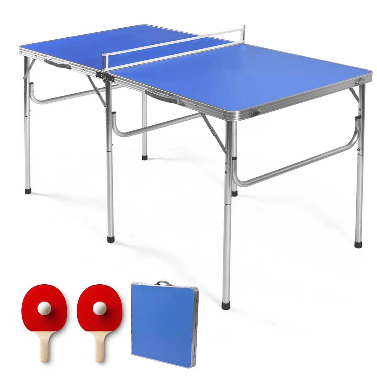 Costway 60” Portable Table Tennis Ping Pong Folding Table w/Accessories Indoor Game