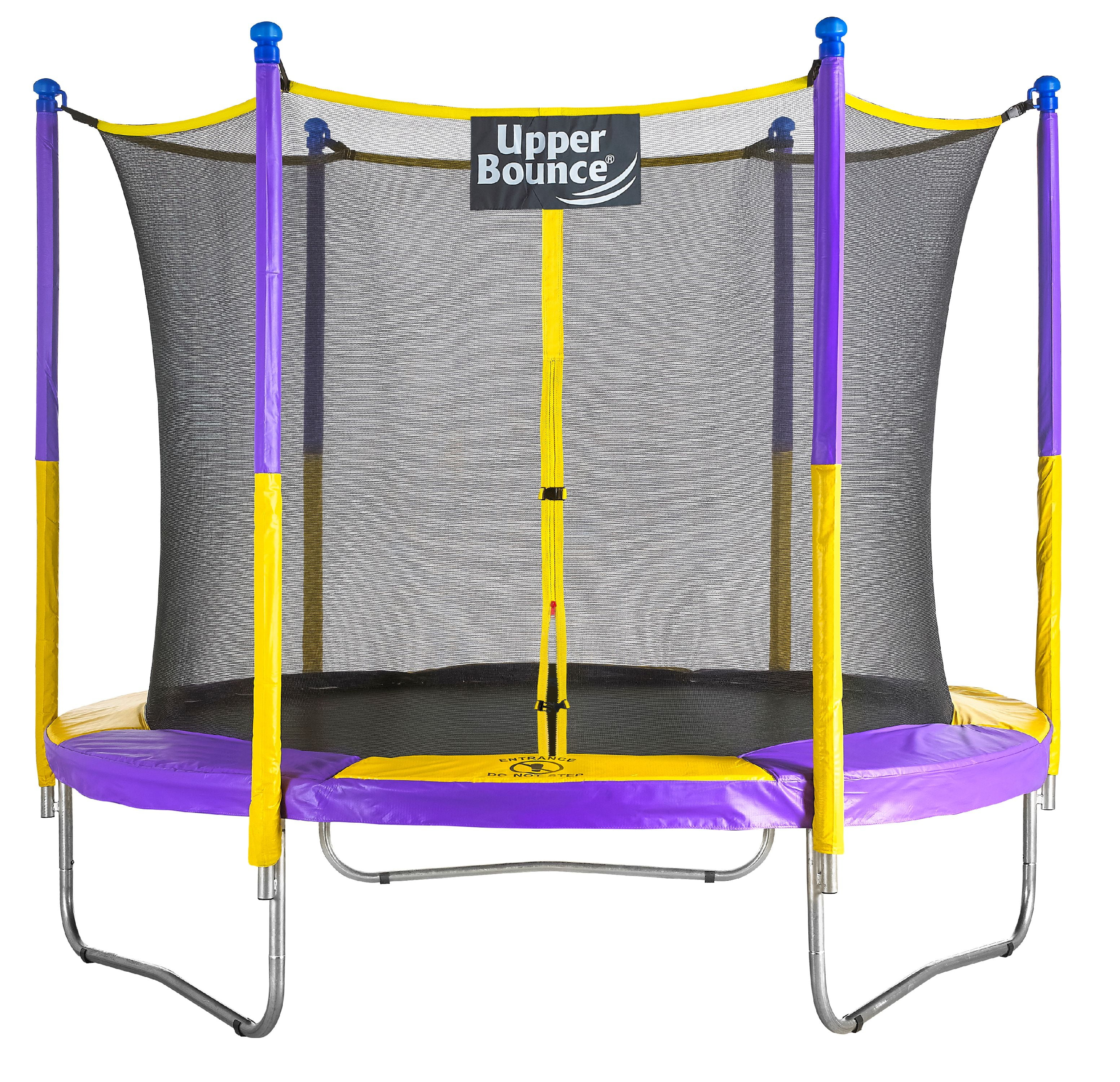 Machrus Upper Bounce 9 FT Round Trampoline Set with Safety Enclosure System -Backyard Trampoline – Outdoor Trampoline for Kids – Adults