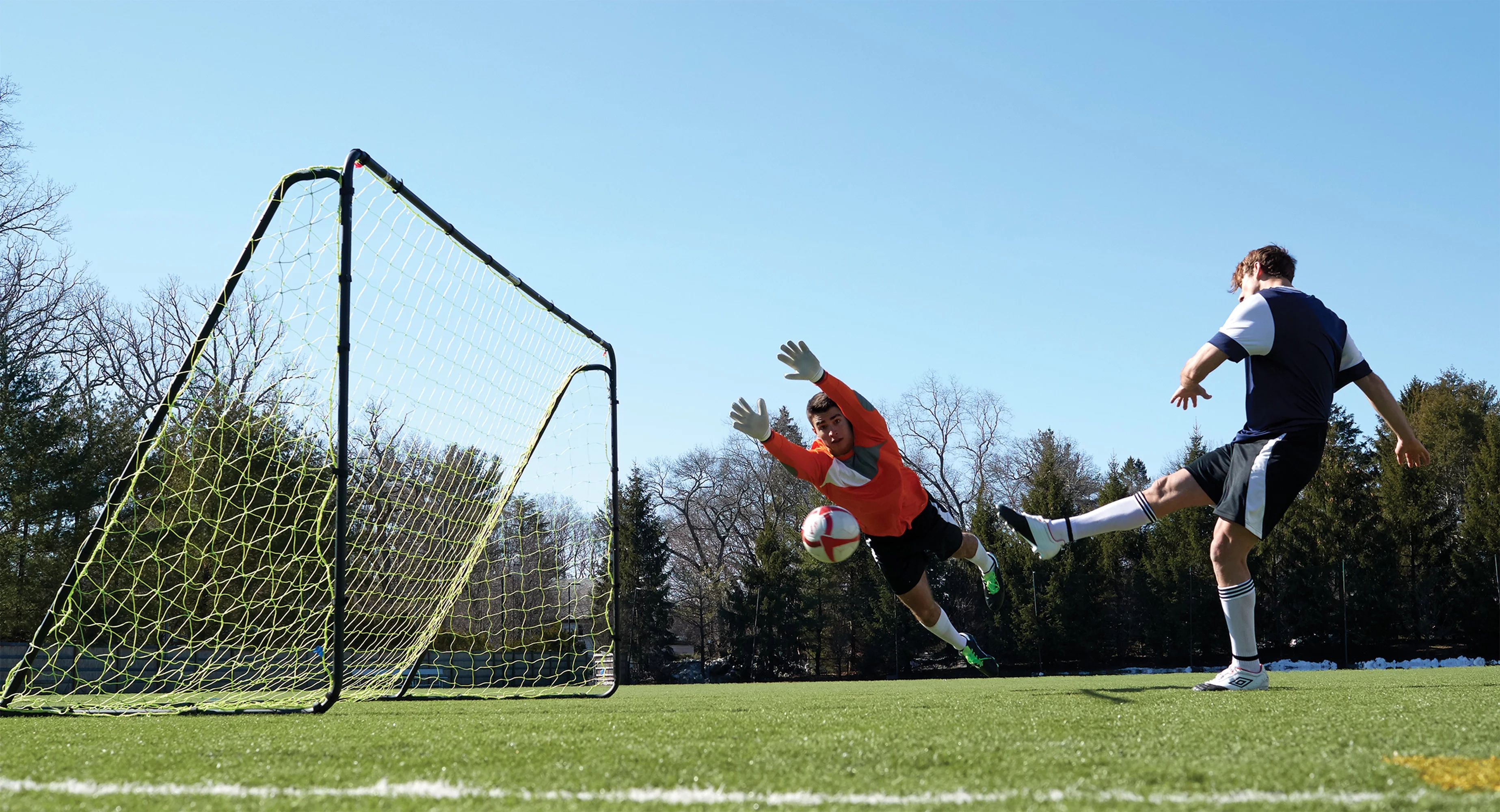 Franklin Sports Competition Steel Backyard Soccer Goal, 12 Ft. x 6 Ft. Soccer Net, Black