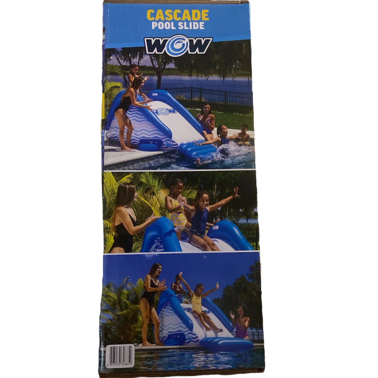 WOW Sports Cascade Pool Slide, Inflatable Slide with Sprinkler