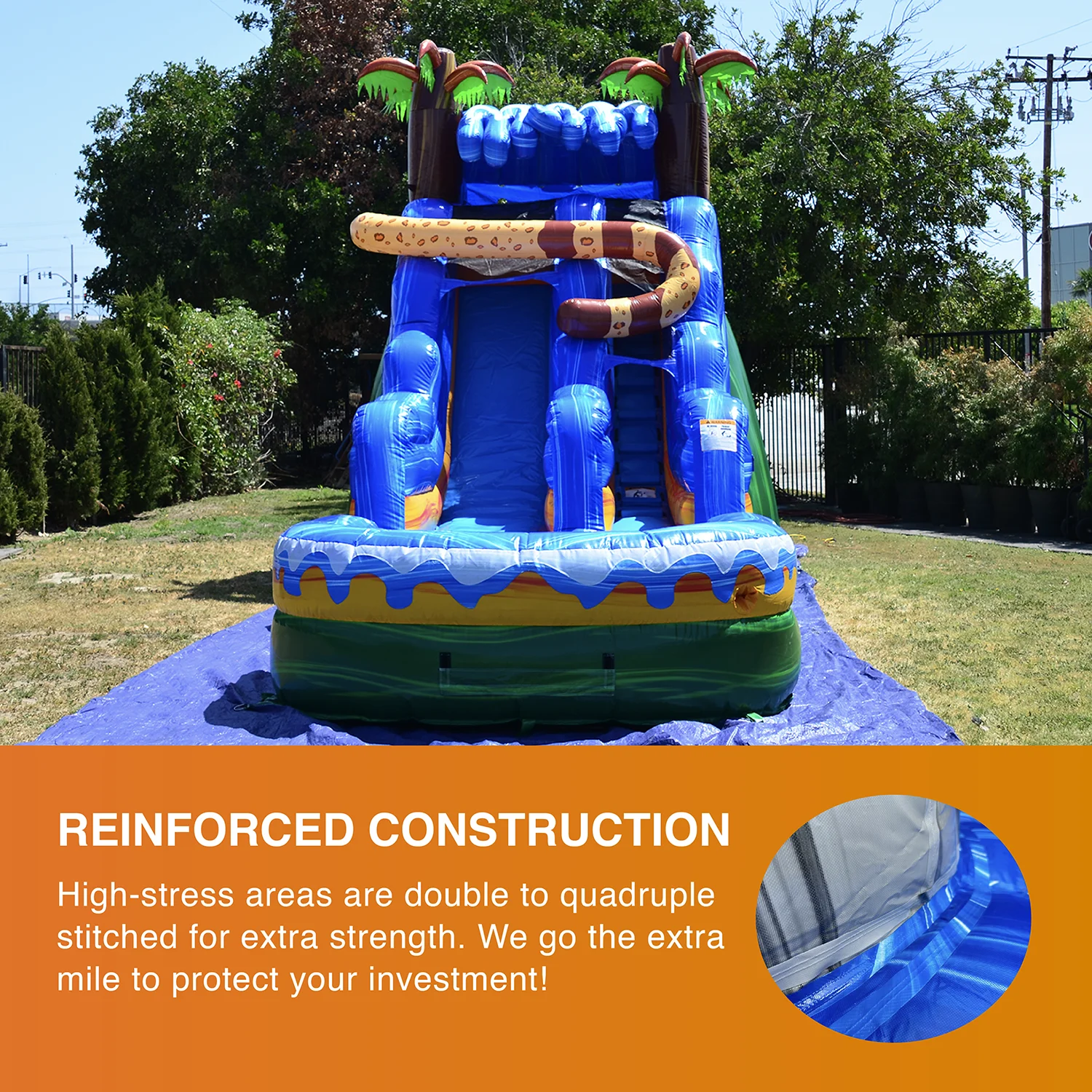 JumpOrange Commercial Grade Waterslide with Pool for Kids and Adults (with Blower), Jaguar