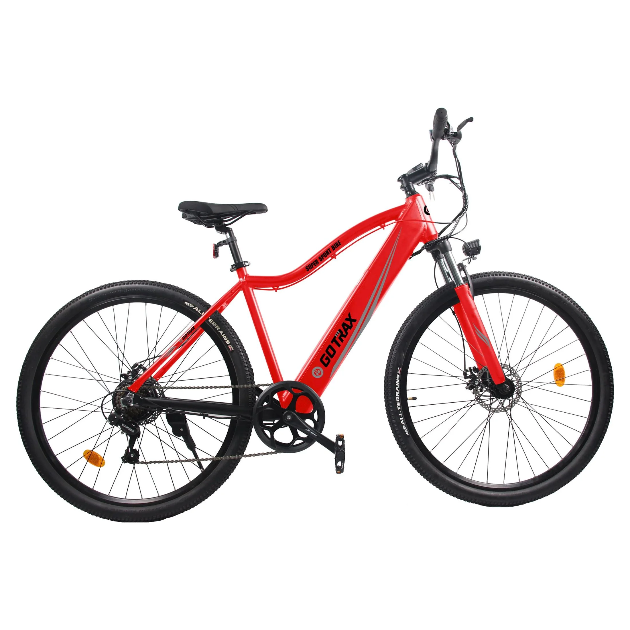 GOTRAX Alpha 29″ Electric Mountain Bikes for Adult, 350W 7 Speed Commuter Travel E-Bikes, Orange