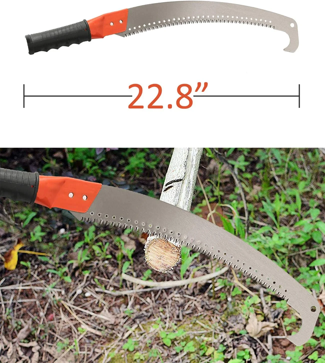 YeYeBest  Extendable Manual Pole Saw For Tree Trimming – Tree Pruner With  10FT Extension Stainless Steel Pole, 3-Sided Cutter Blade Tree Saw Cutter