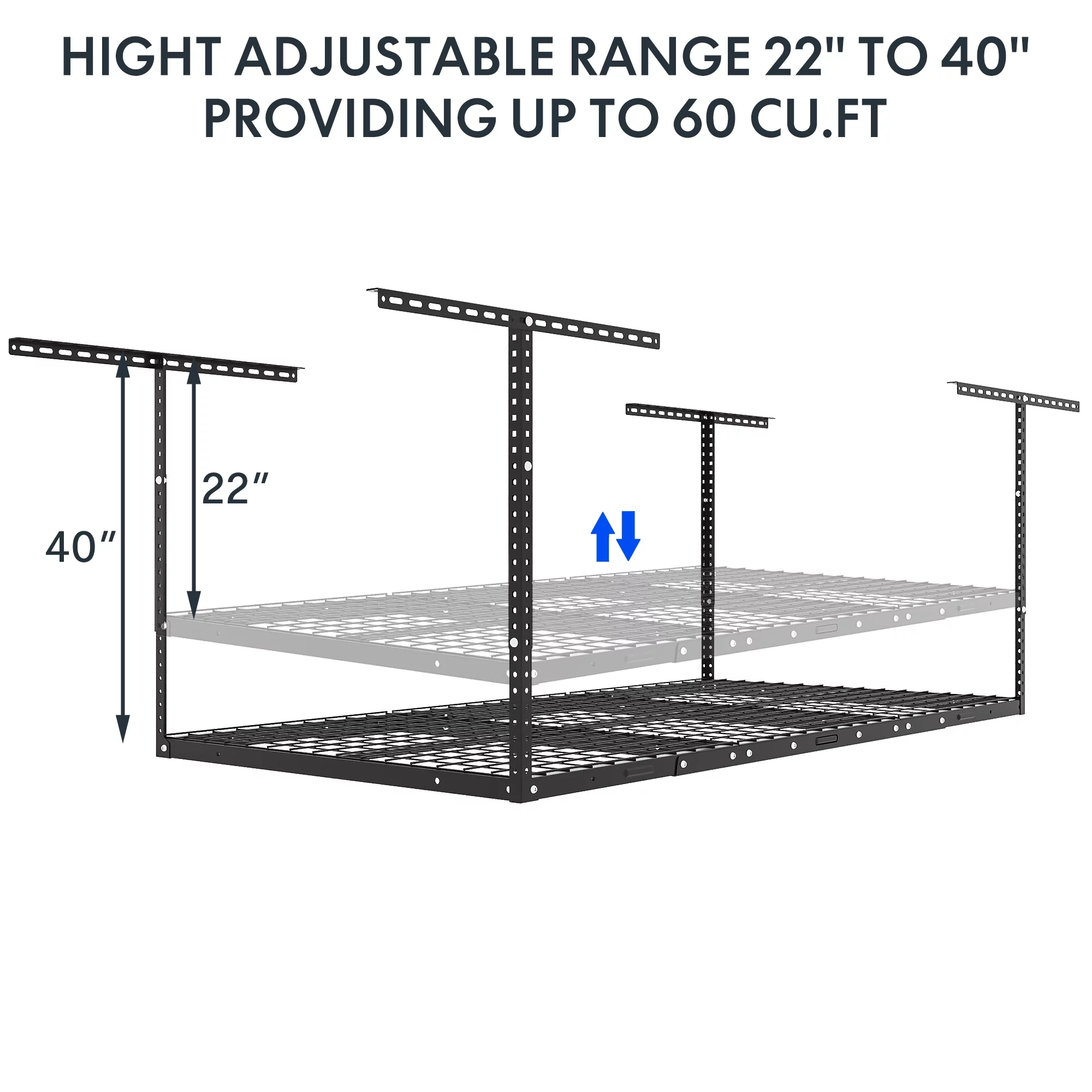 FLEXIMOUNTS Overhead Garage Storage, Adjustable Ceiling Rack Safe, 3′ x 6′