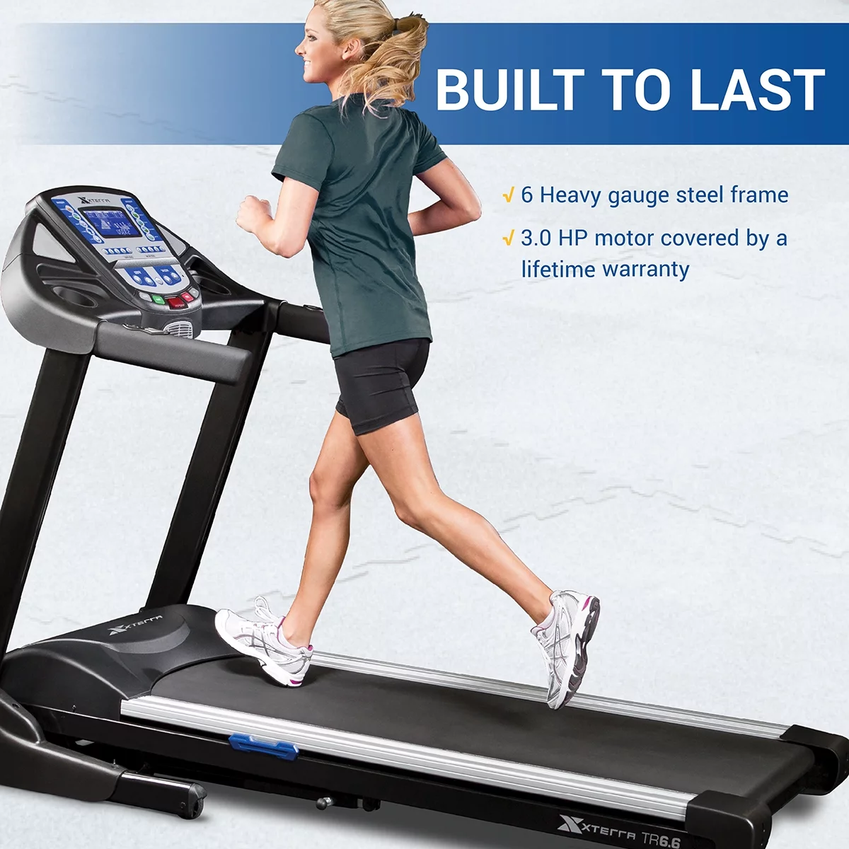 XTERRA Fitness TR6.6 Folding Treadmill with Heart Rate Chest Strap