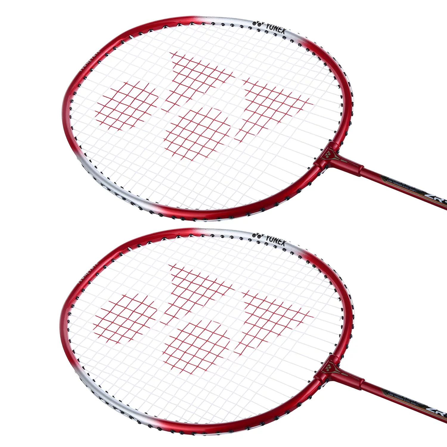 Yonex ZR 100 Light Aluminium Badminton Racquet with Full Cover, Set of 2 Red