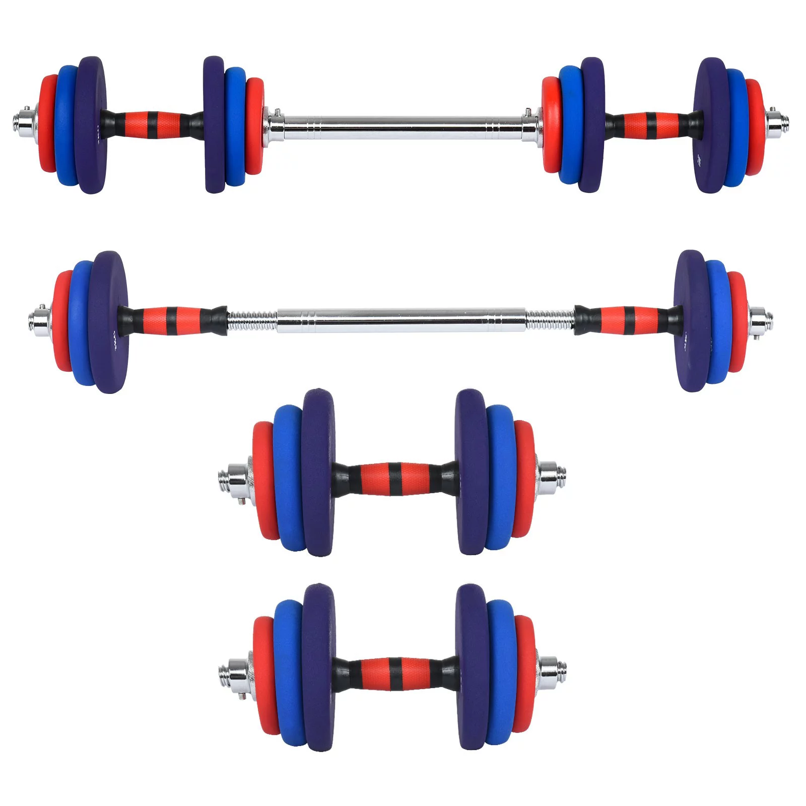 Adjustable Dumbbells 30KG/66LBS With Connector Options Convertible To Barbell for Home Men and Women