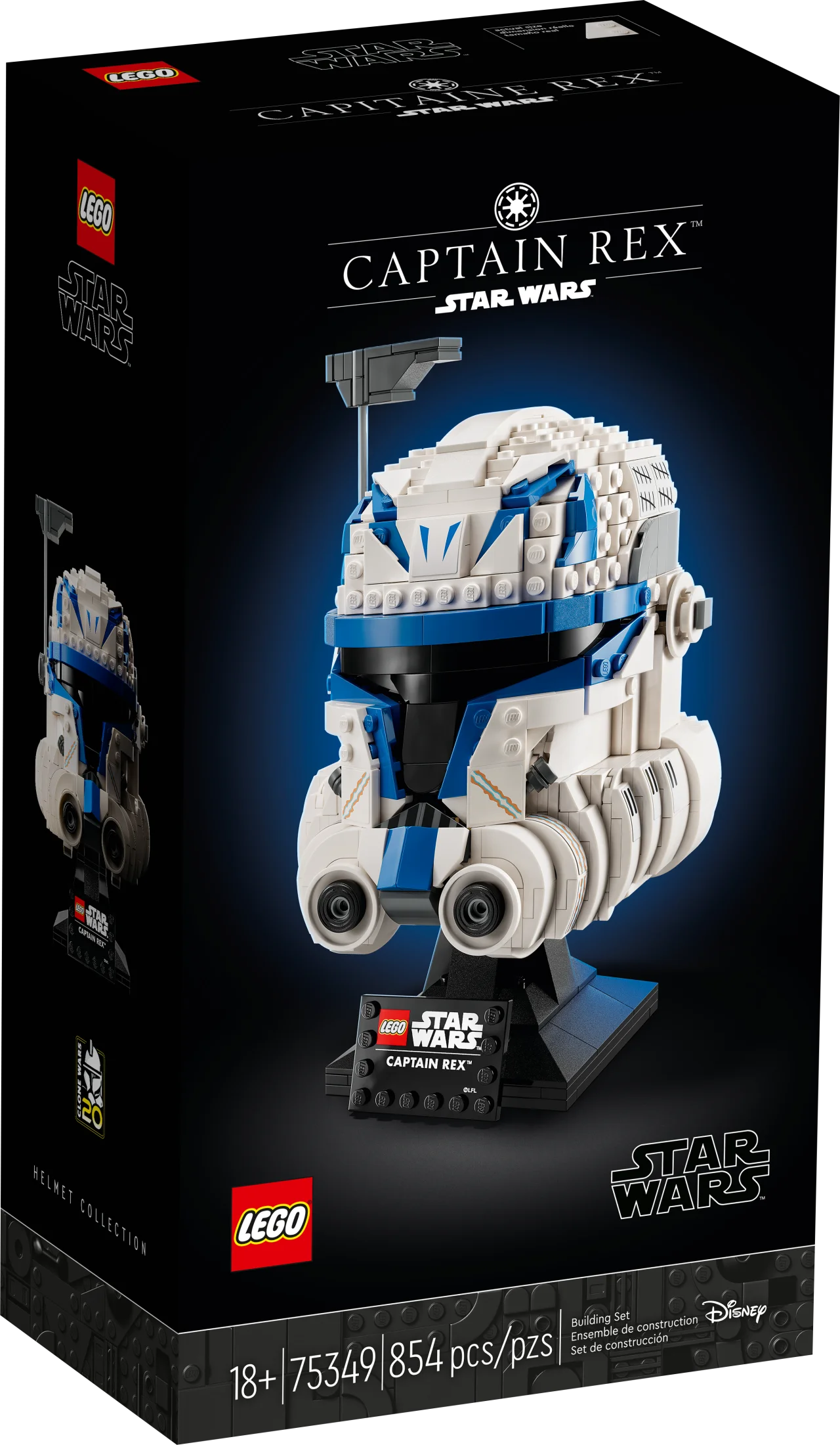 LEGO Star Wars Captain Rex Helmet Set 75349, The Clone Wars Collectible for Adults, 2023 Series Model Collection, Memorabilia Gift Idea