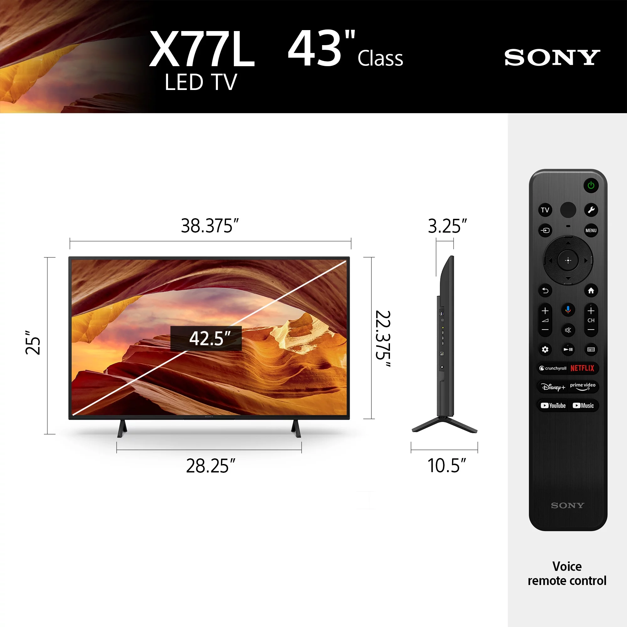 Sony 43?? Class X77L 4K Ultra HD LED Smart Google TV KD43X77L – 2023 Model