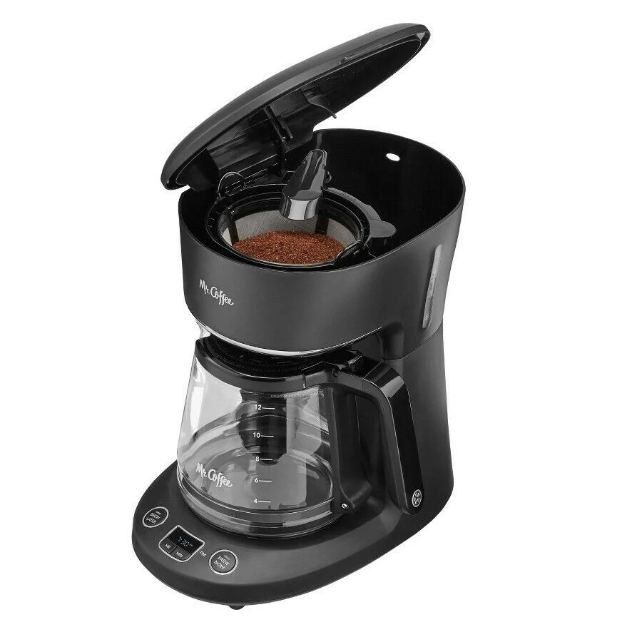 Mr. Coffee 12-Cup Programmable Coffeemaker, Brew Now or Later, Black