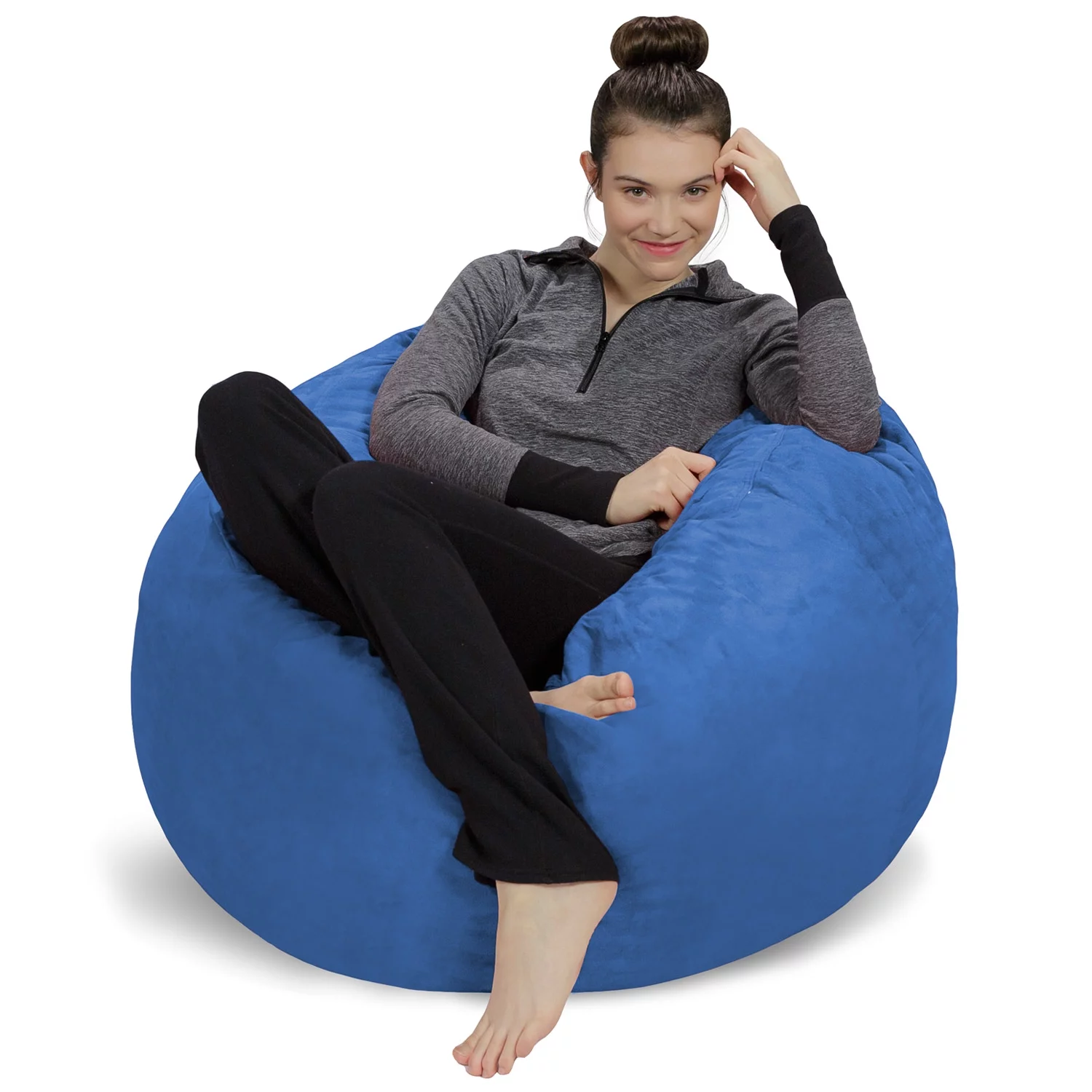 Sofa Sack Bean Bag Chair, Memory Foam Lounger with Microsuede Cover, Kids, 3 ft, Royal Blue