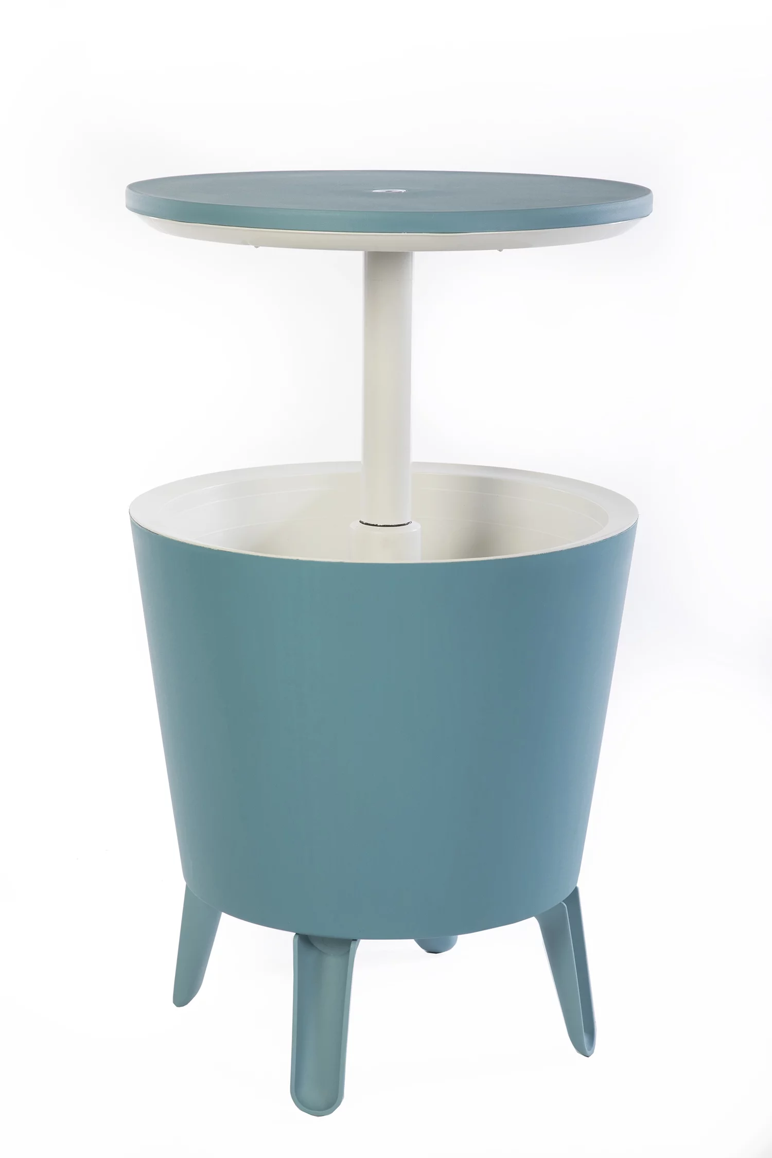 Keter Modern Cool Bar and Side Table, Outdoor Patio Furniture with 7.5 Gallon Beer and Wine Cooler, Teal