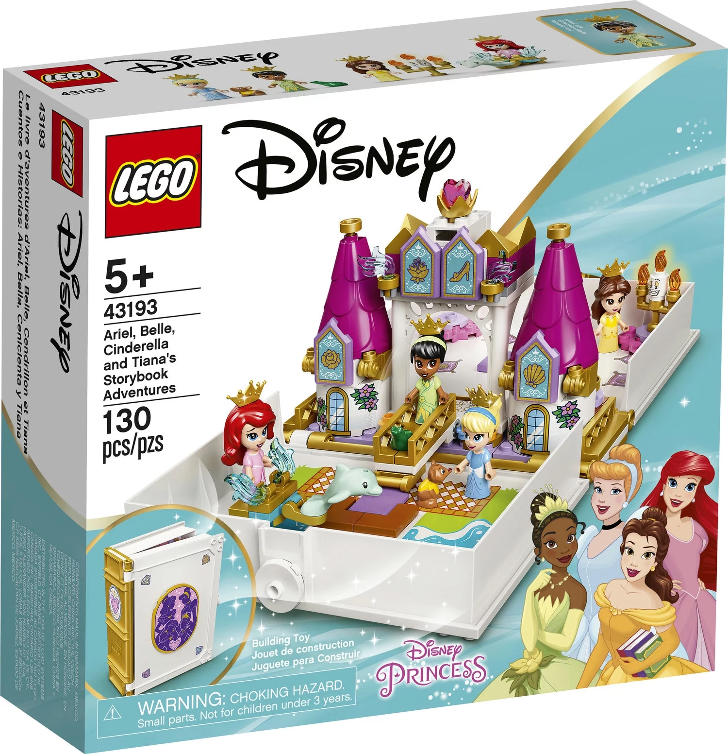 LEGO Disney Ariel, Belle, Cinderella and Tiana’s Storybook Adventures 43193 Building Toy (130 Pieces)