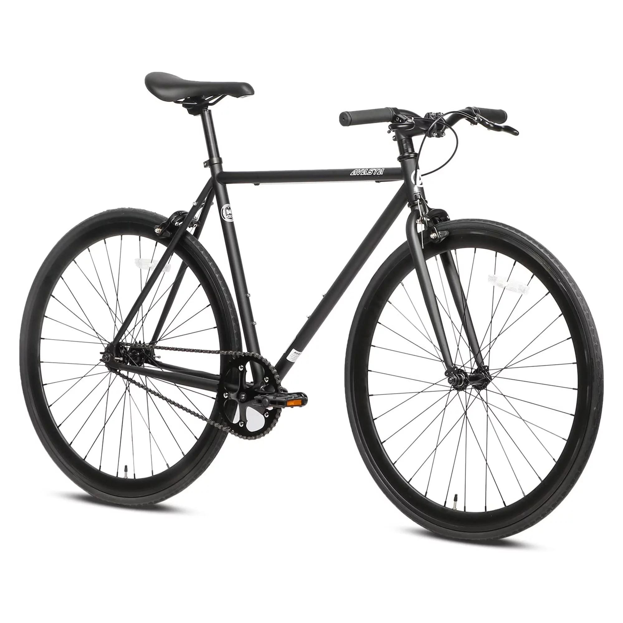 AVASTA 700C 58 In Single Speed Fixed Gear Urban Commuter Fixie Bike, Black