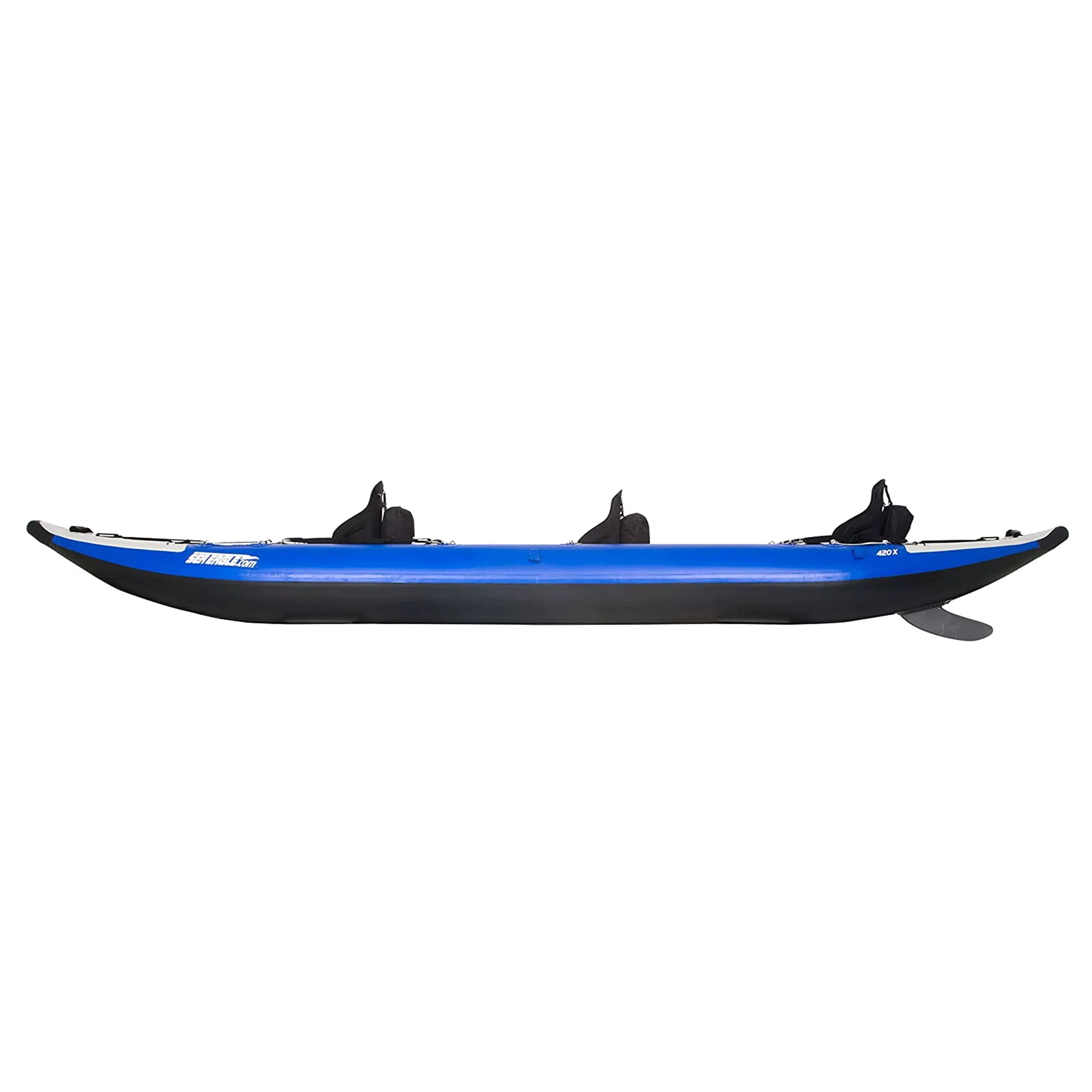 Sea Eagle 420X Inflatable 3 Person Kayak Explorer with Pro Package, White/Blue