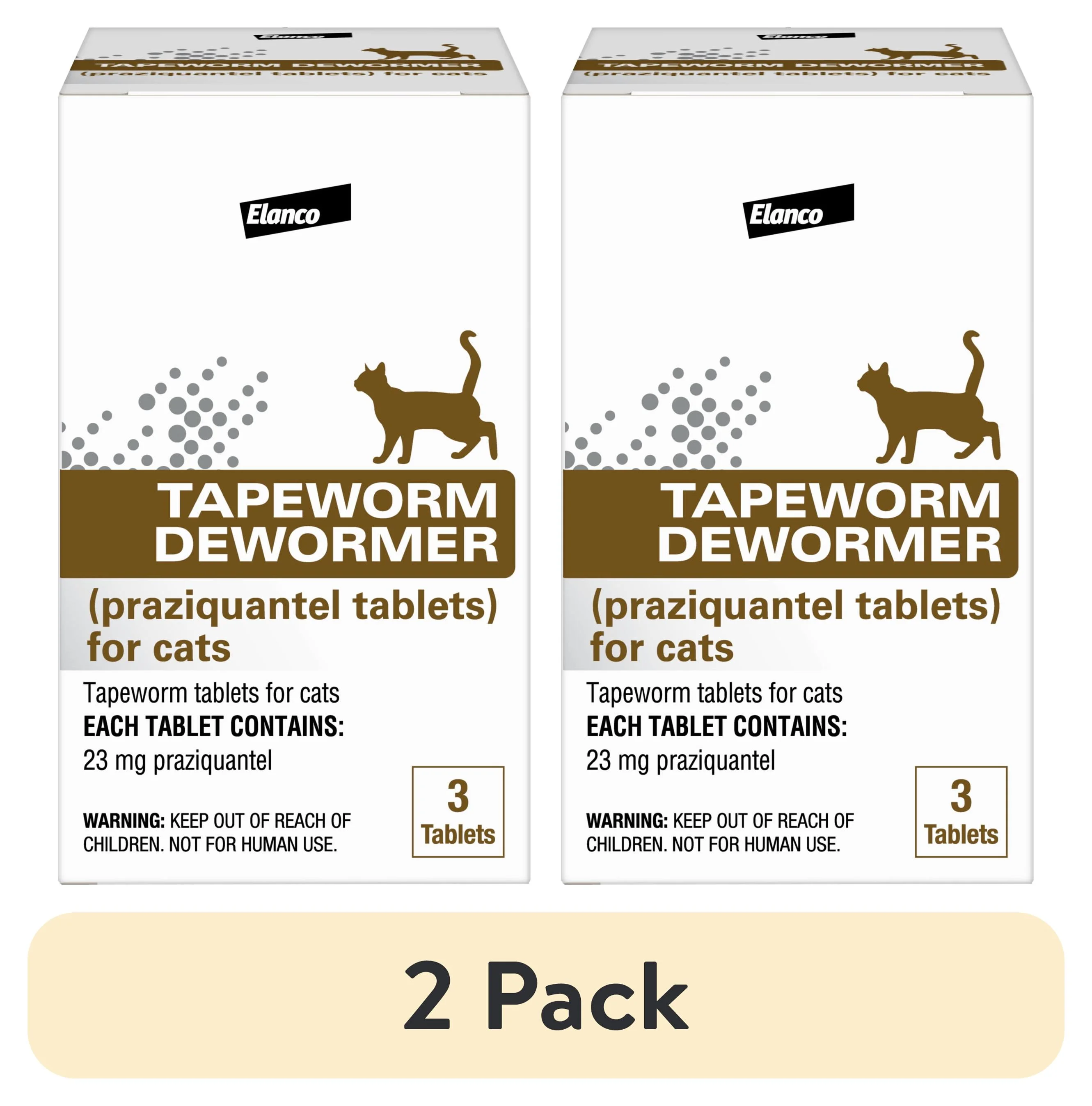 Elanco Tapeworm Dewormer (Praziquantel tablets) for Cats and Kittens 6 Weeks and Older, 3-Count