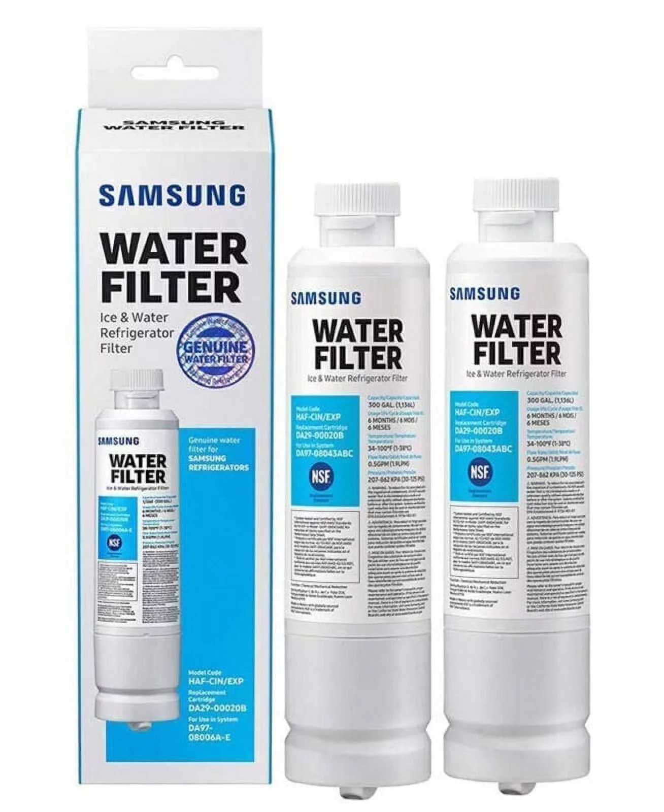 DA29-00020B Refrigerator Water Filter, Compatible with Samsung Refrigerator Water Filter (Pack of 2)